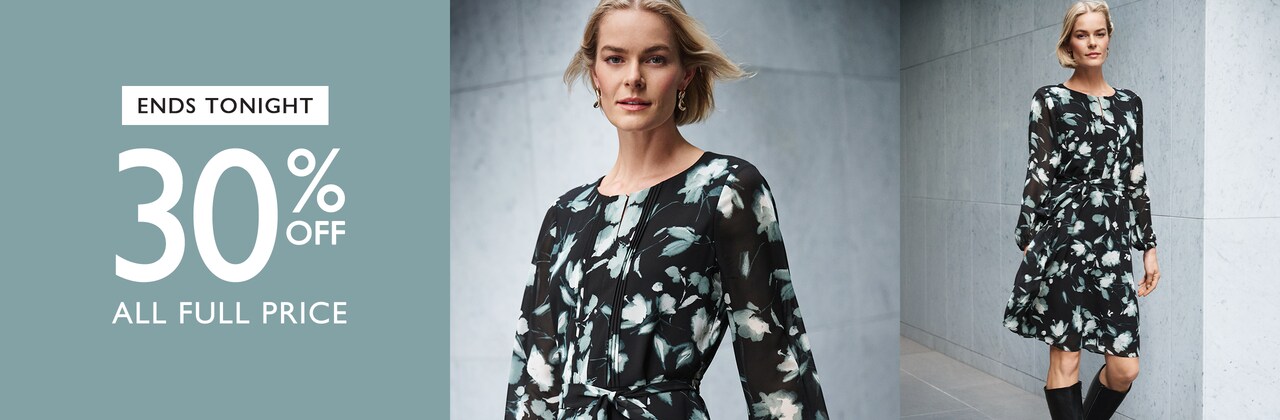 Ends Tonight. 30% Off All Full Price