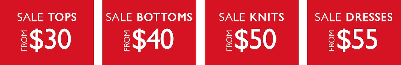 Sale Tops. Sale Knits. Sale Dresses. Sale Jackets.