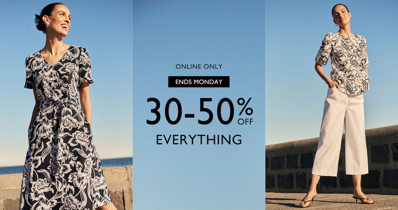 30-50% Off Everything. Online Only. Ends Monday.