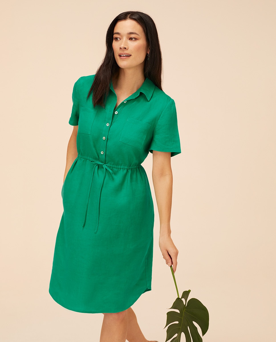 Green Linen Dress