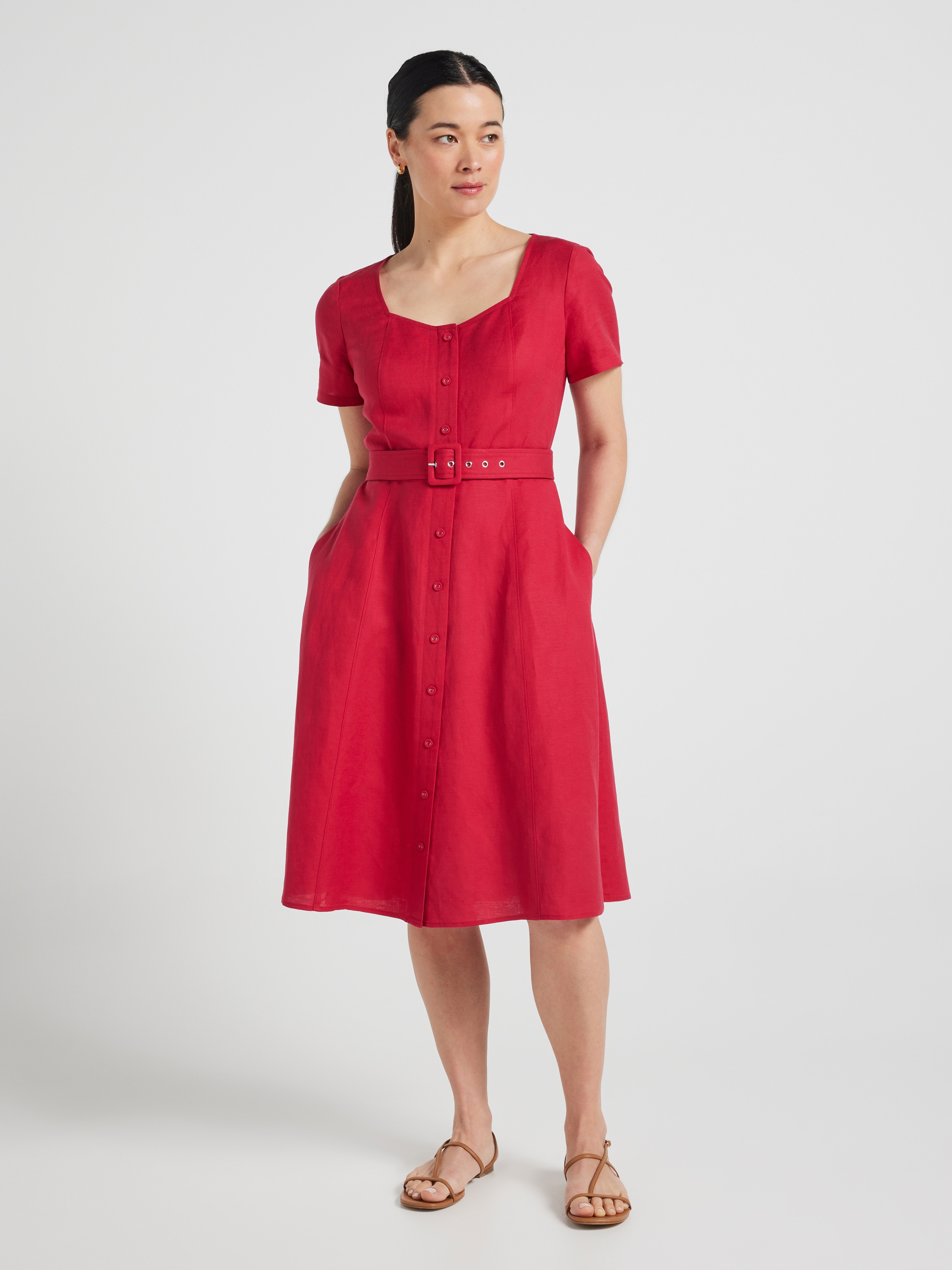 Cap Liv Linen Midi Dress