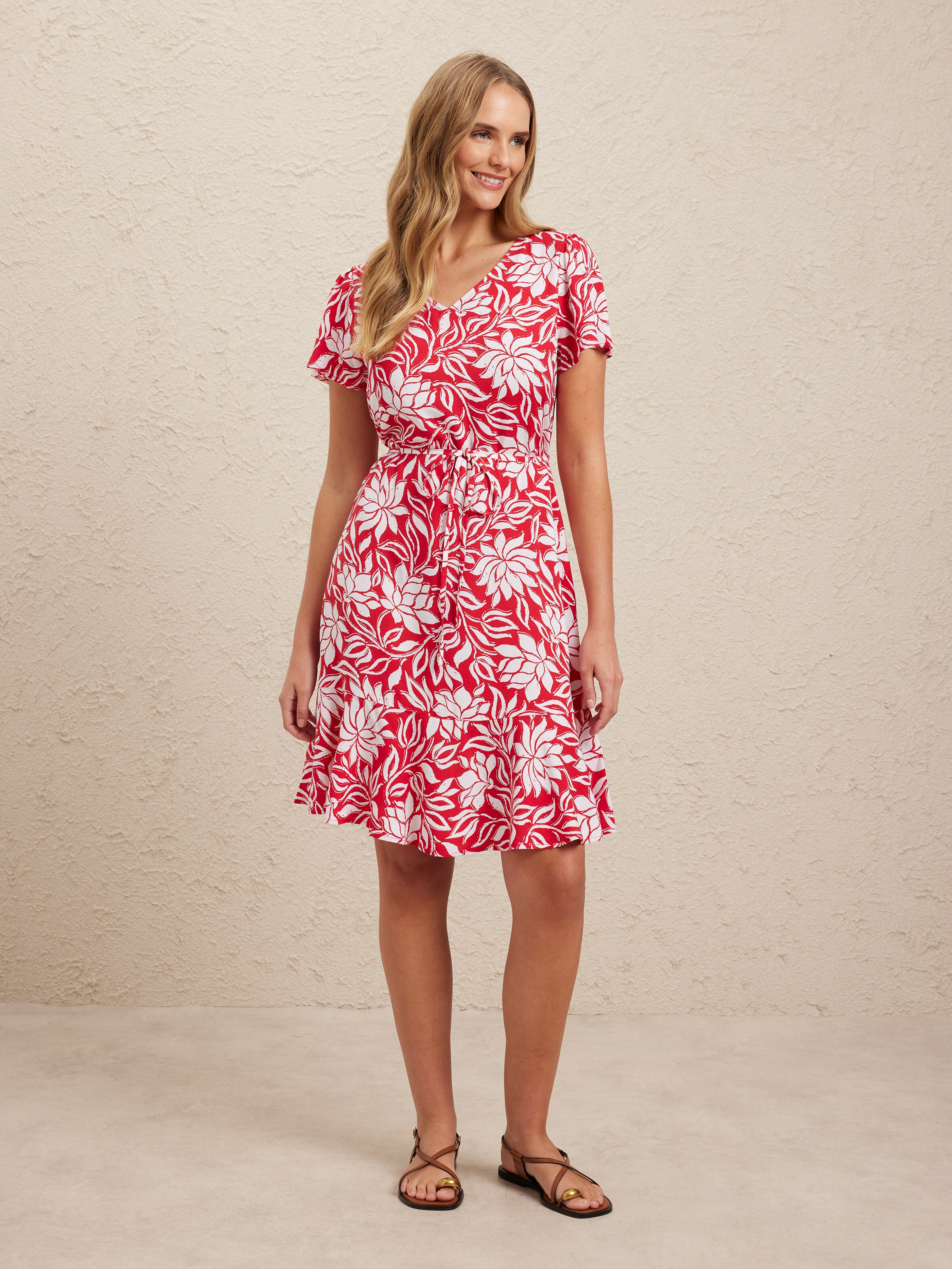 Ellen Frill Hem Dress