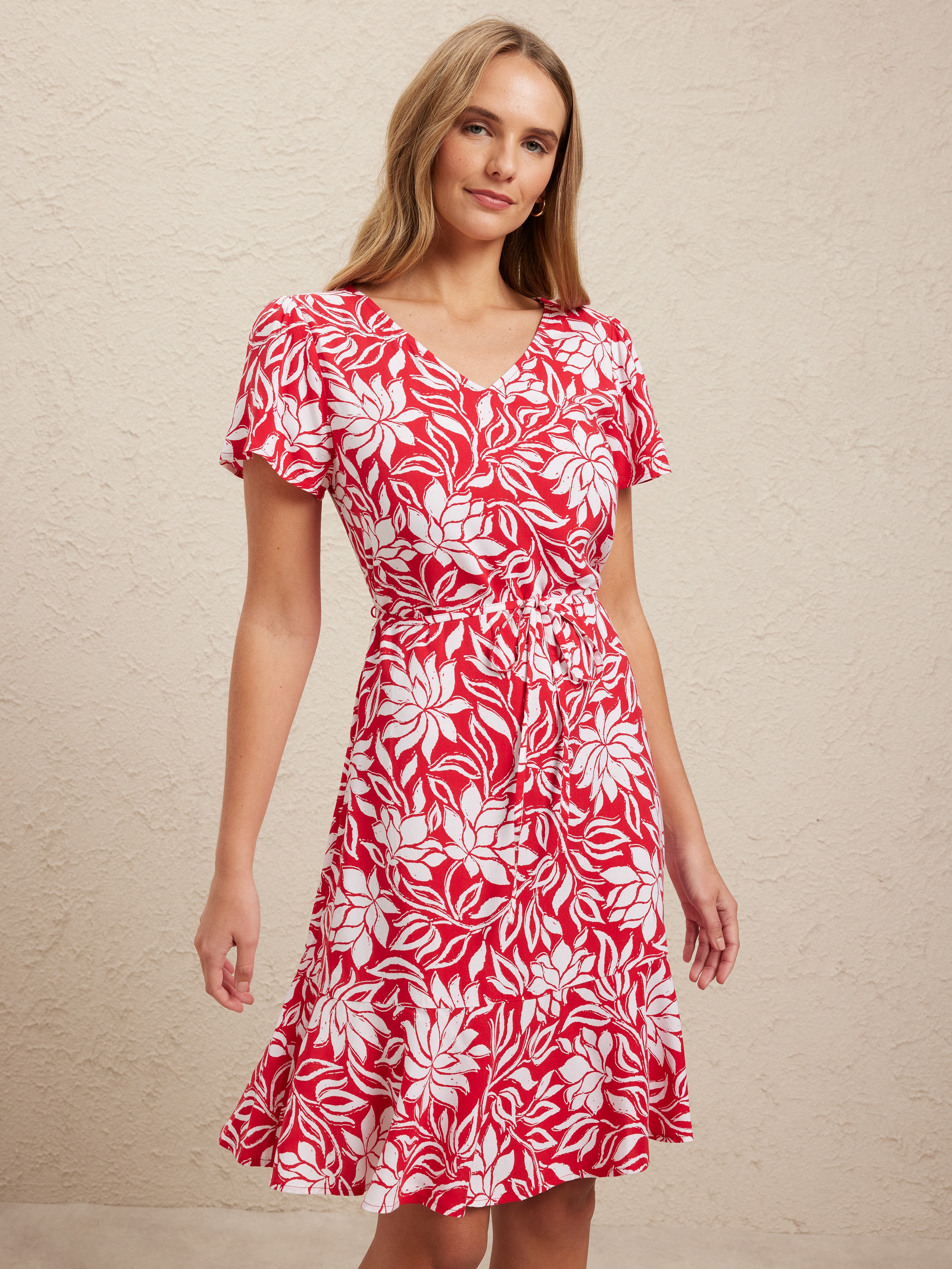 Ellen Frill Hem Dress