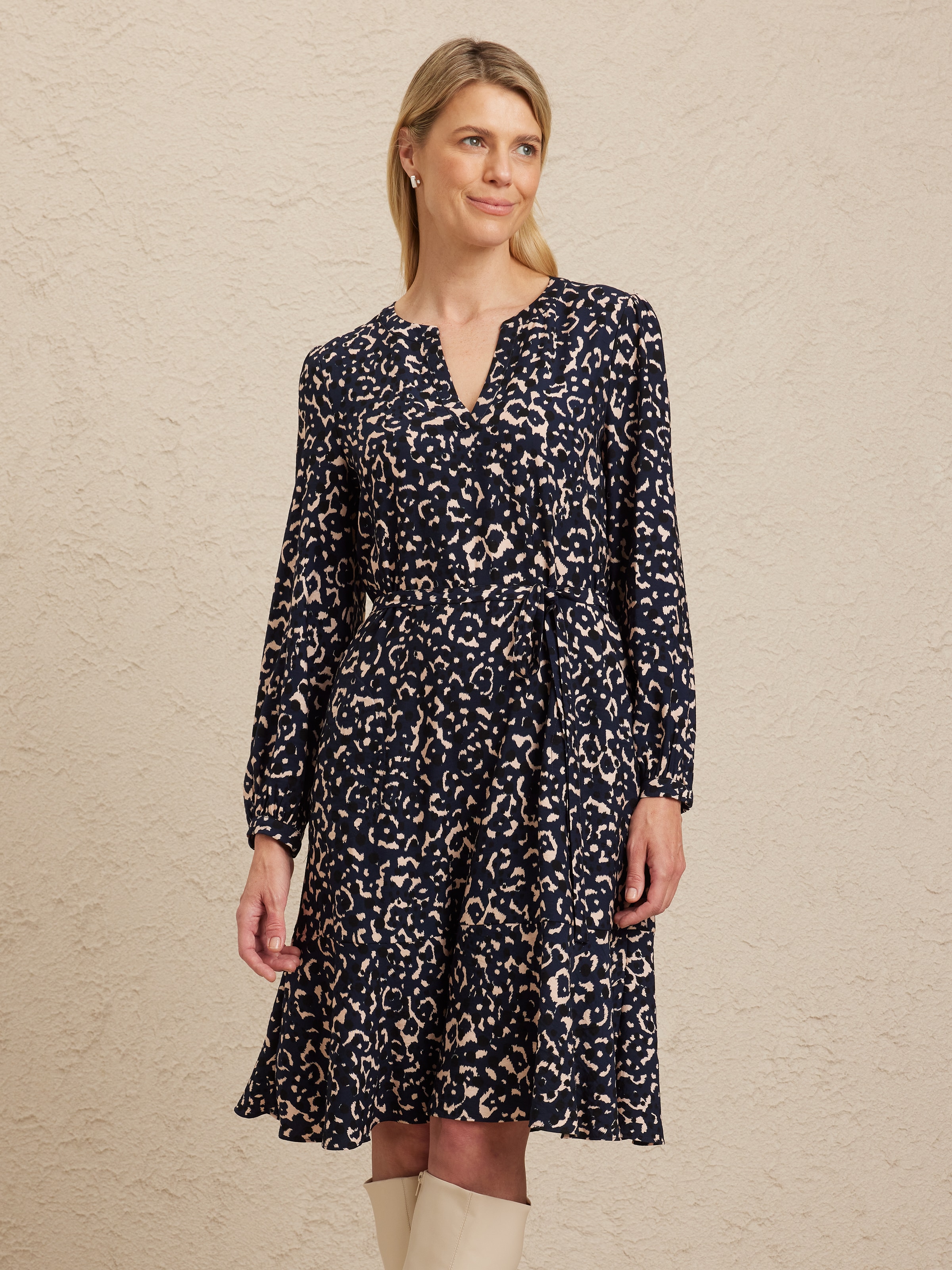 Long Sleeve Lena Notch Neck Tunic