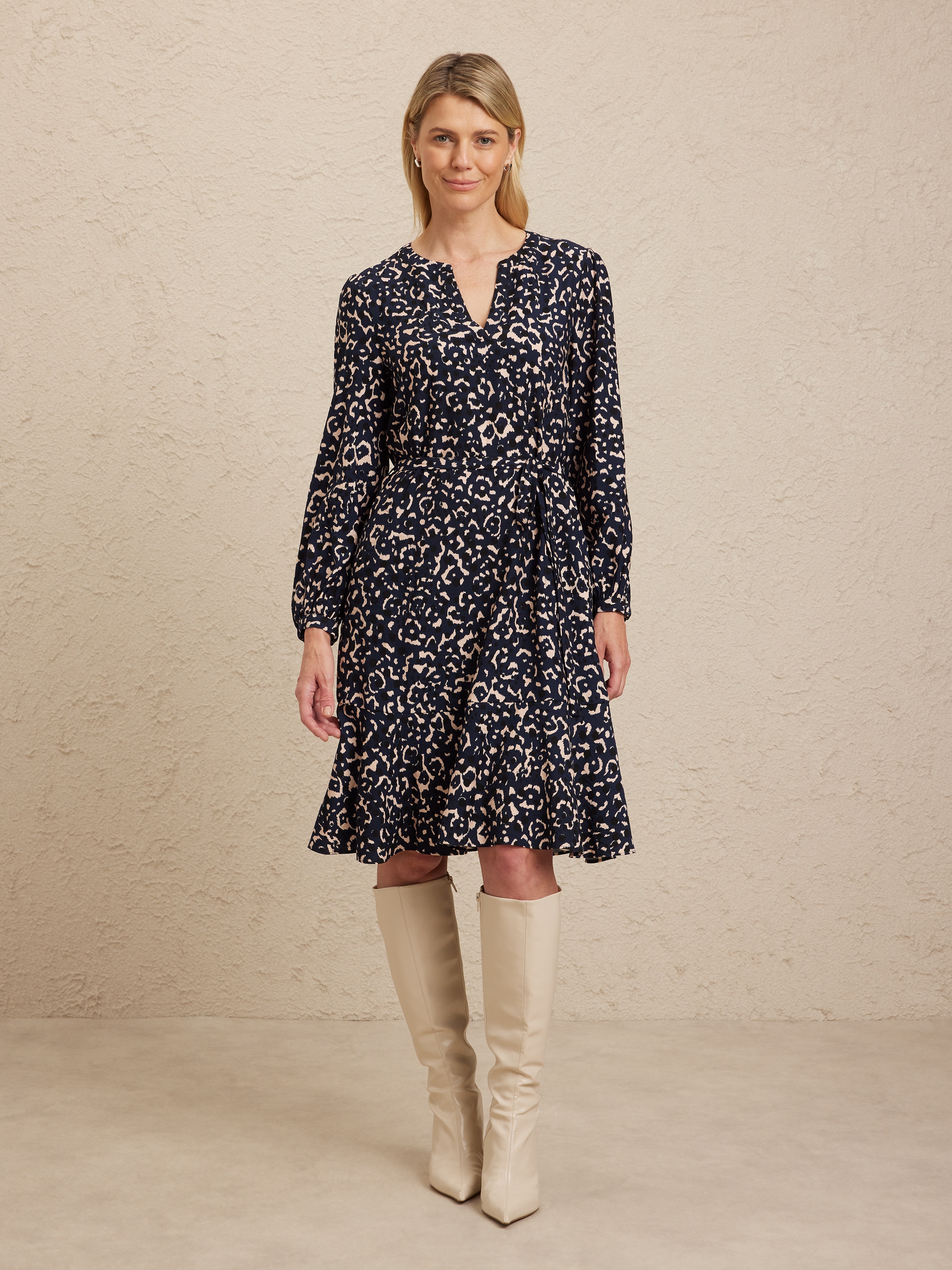 Long Sleeve Lena Notch Neck Tunic