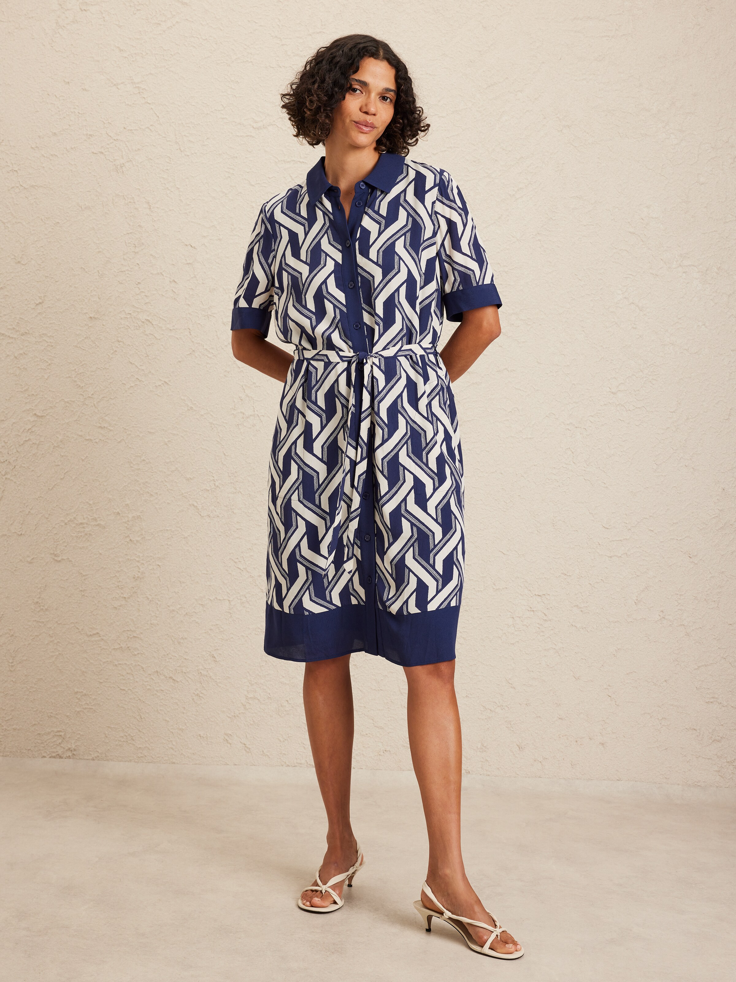 Short Sleeve Andrea Collared Tunic Dress