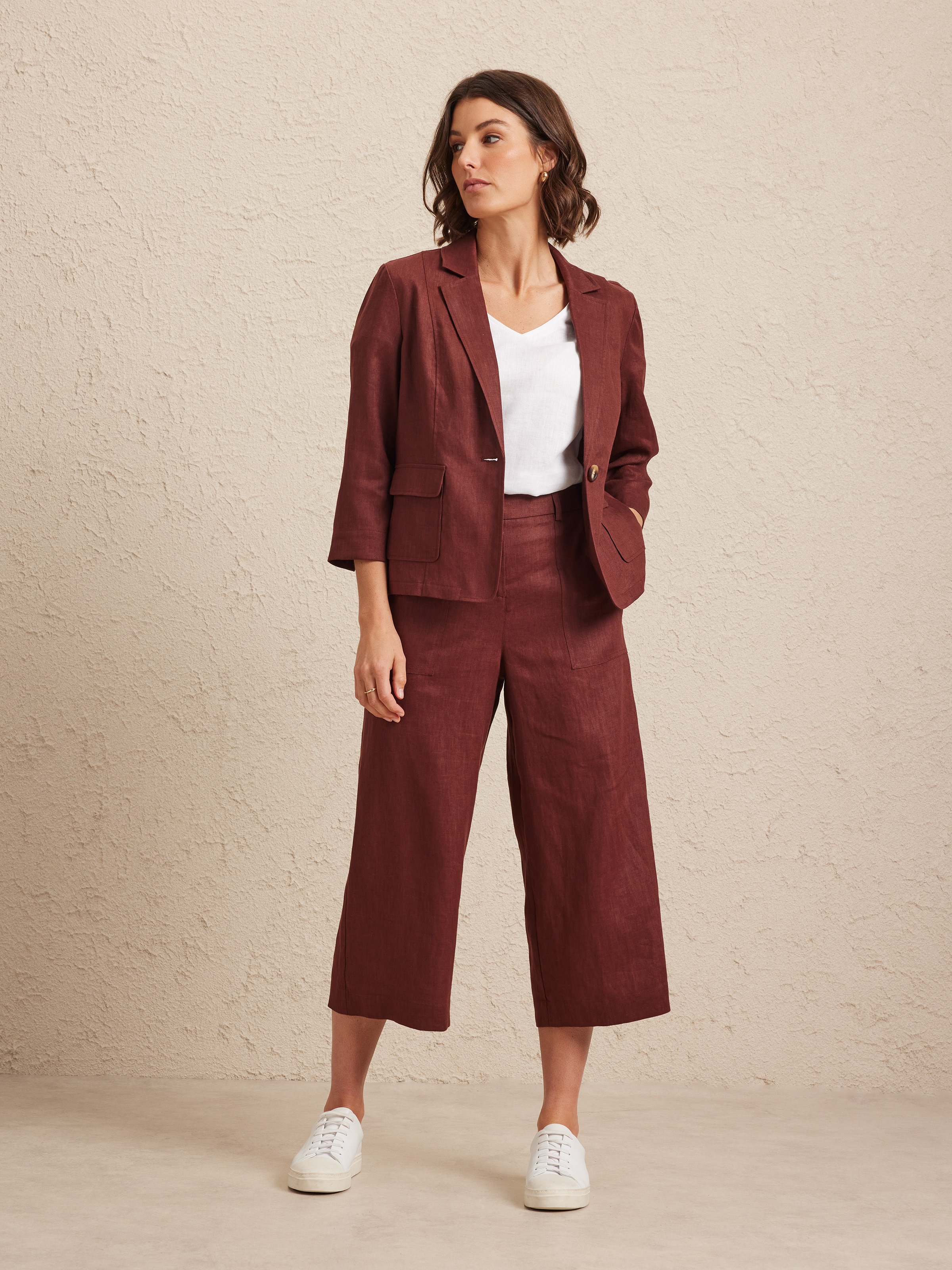Unlined Linen Patch Pocket Jacket