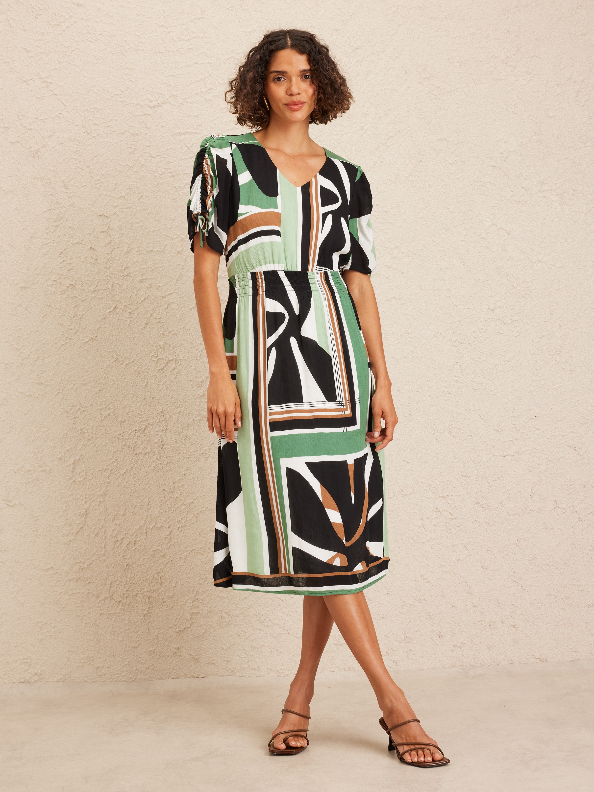 Rach Rouched Sleeve Midi