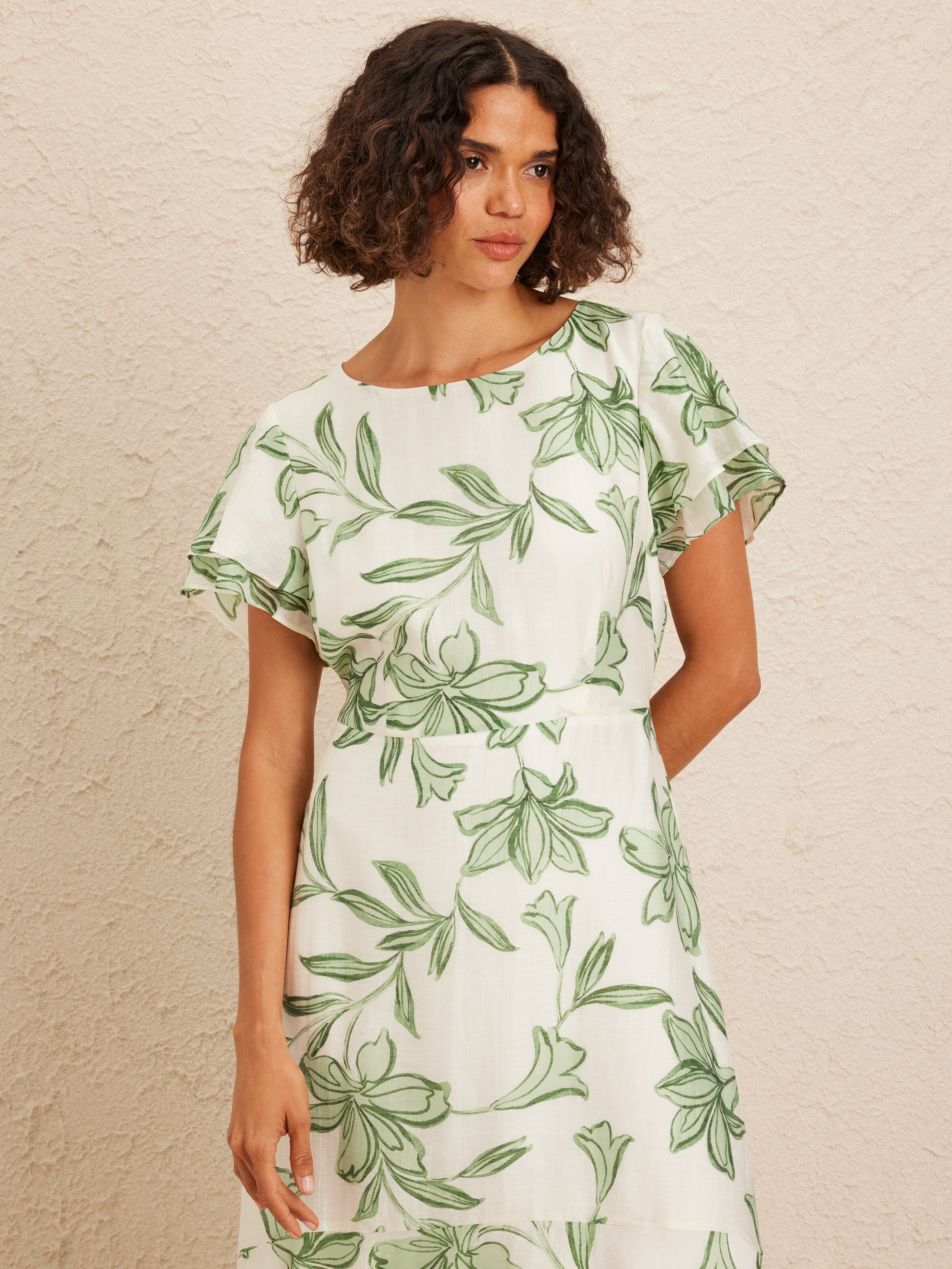 Double Flutter Chloe Frill Midi Dress