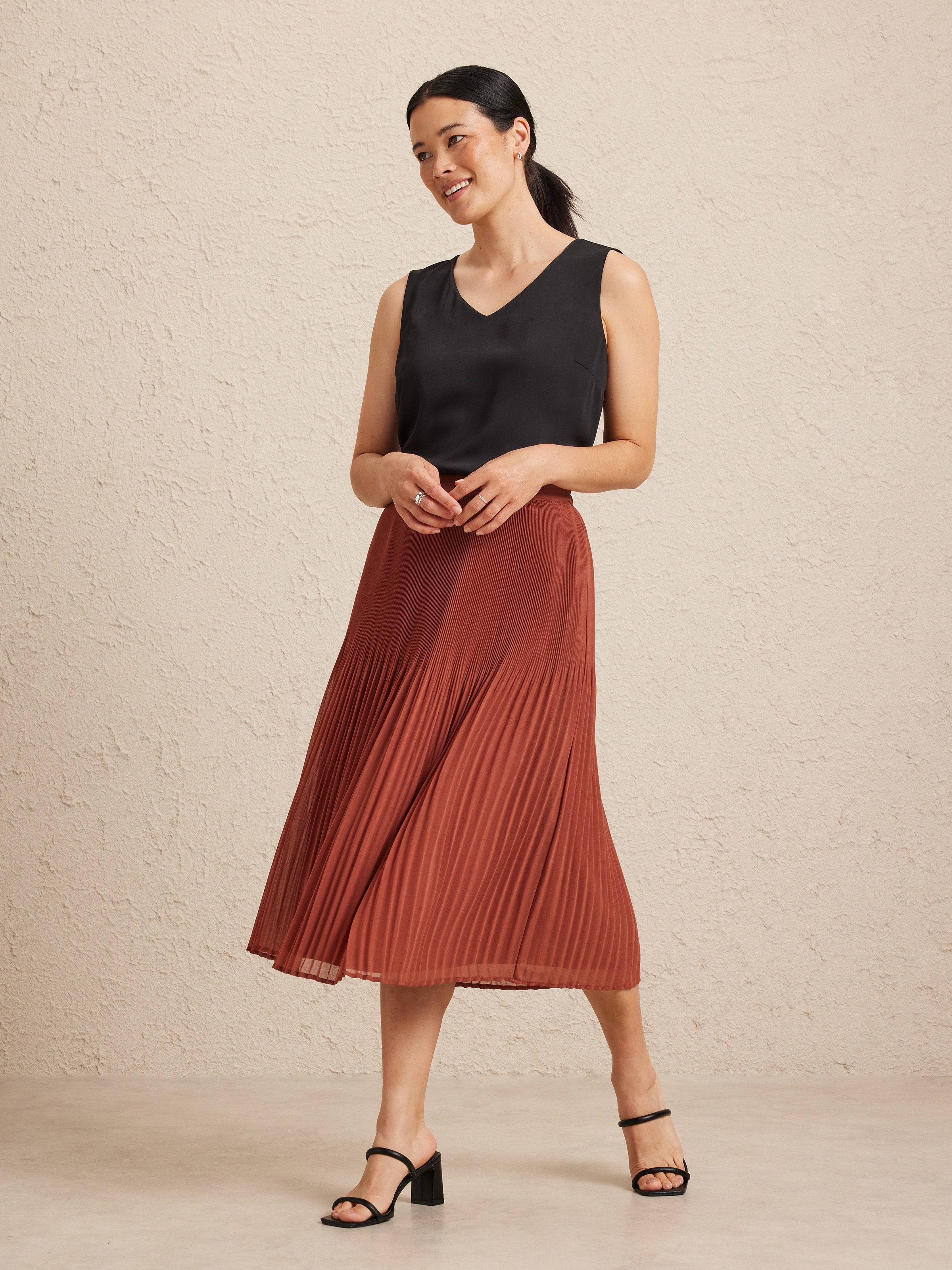 Chiffon Pleat Fall Away Skirt