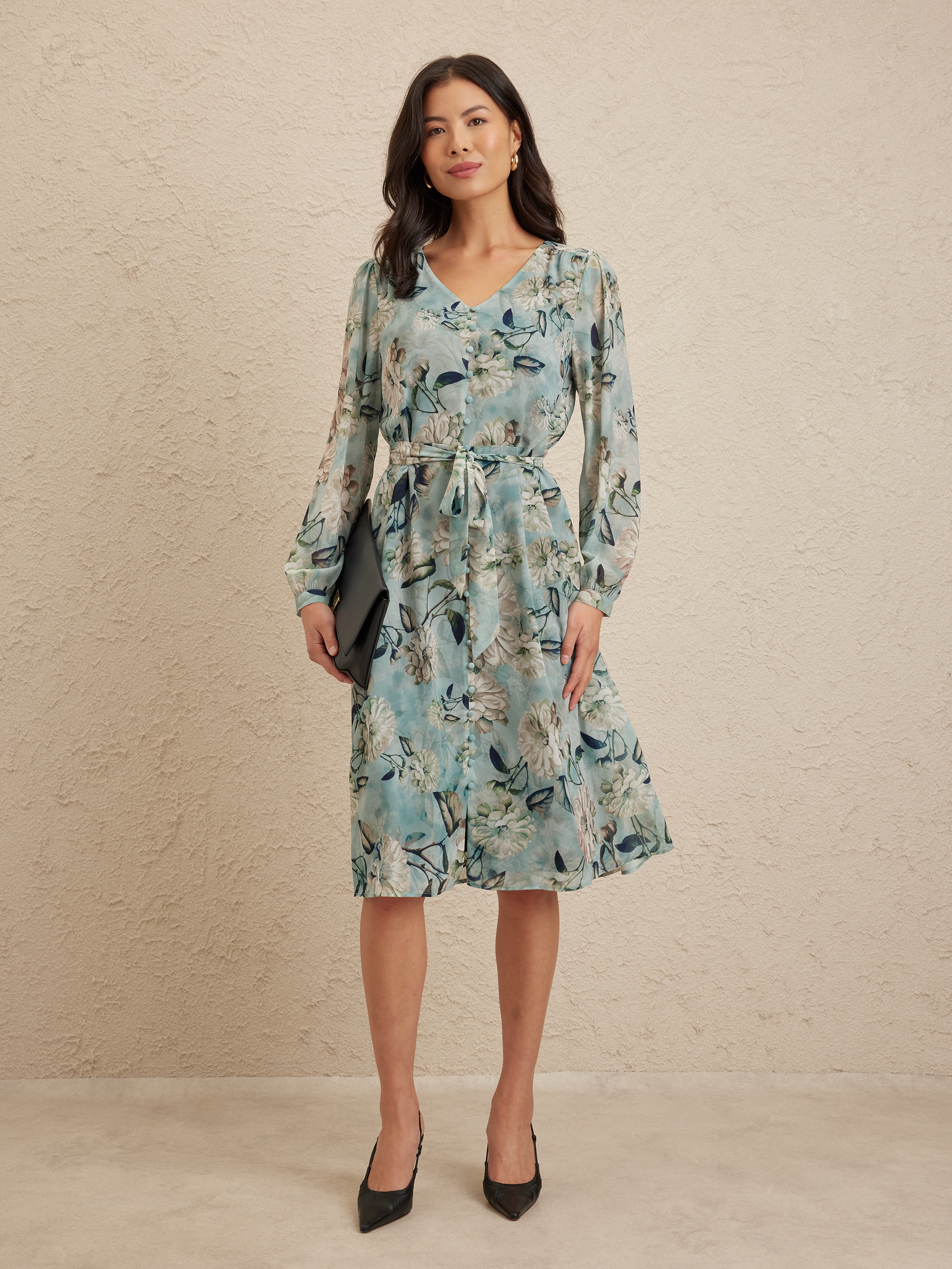 Jemma Button Front Midi Dress