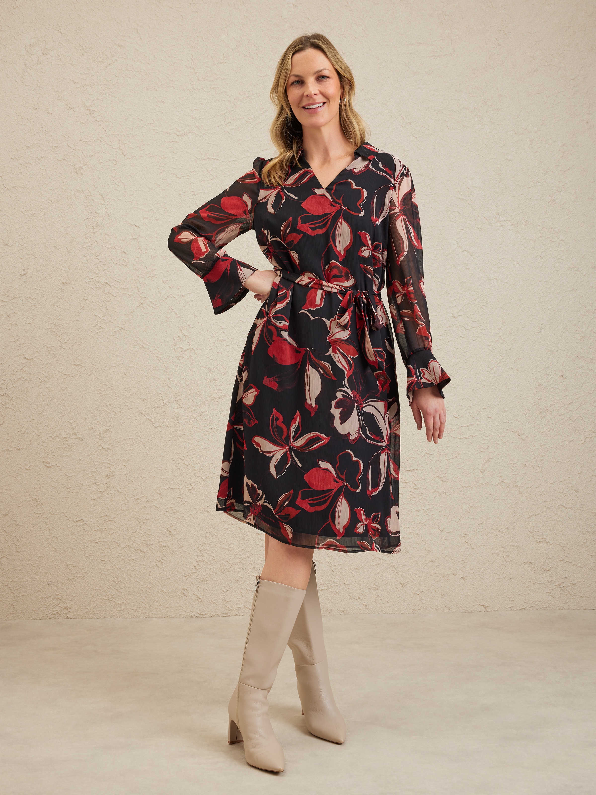 Long Sleeve Betty Midi Tunic Dress