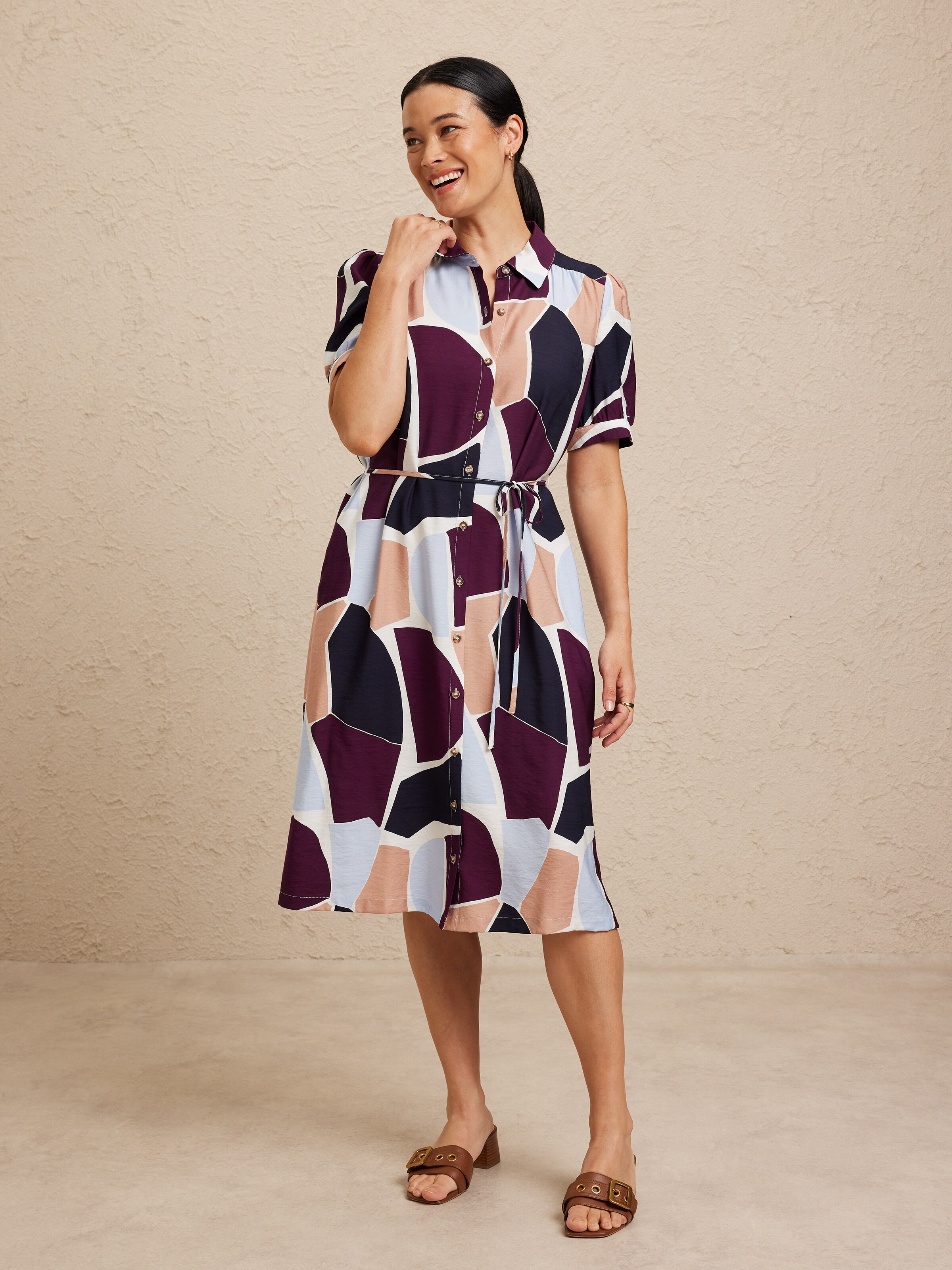 Elbow Sleeve Alice Shirt Dress