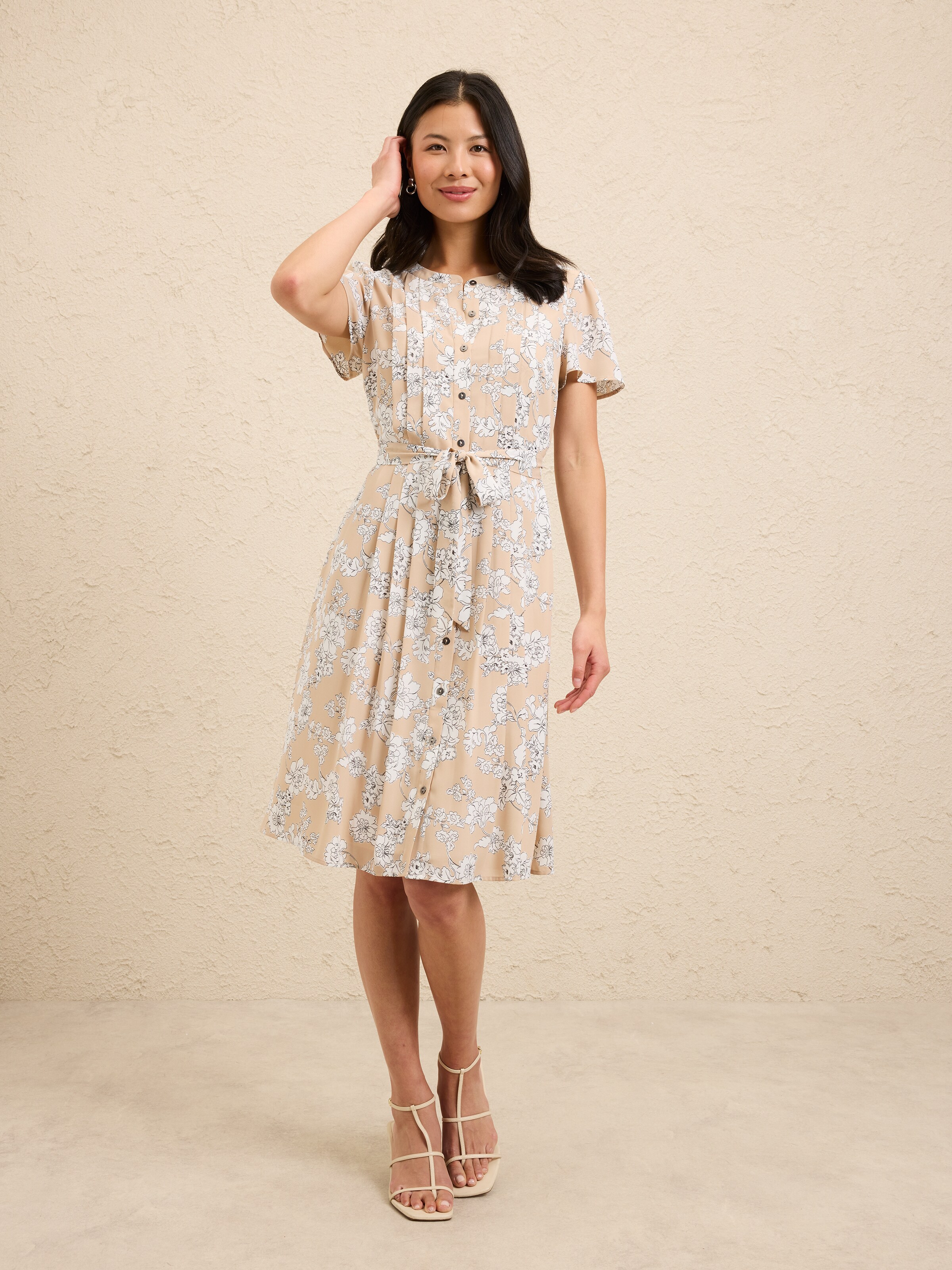 Penny Pleat Front Tunic Dress