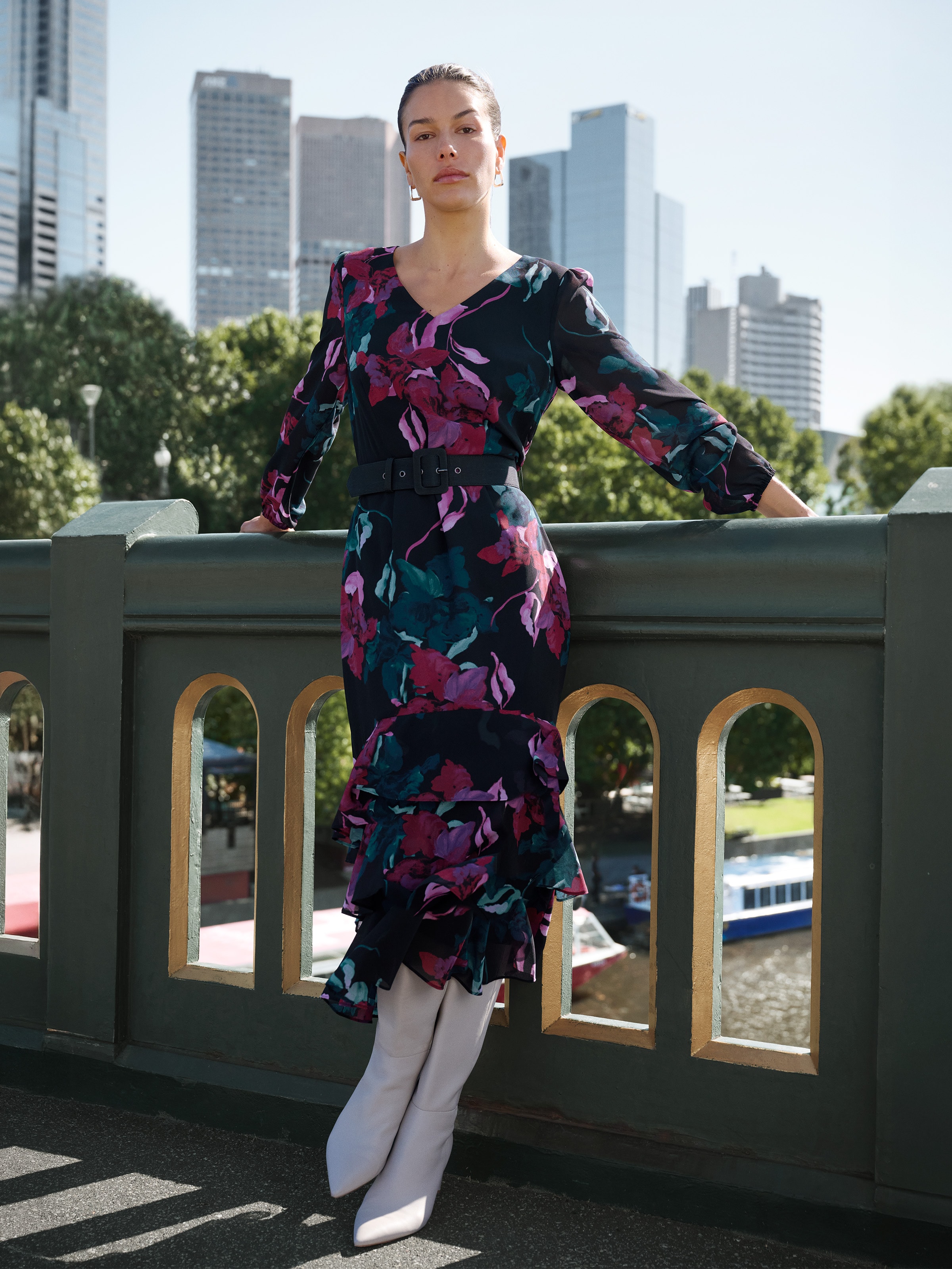 Talia Tiered Midi Dress