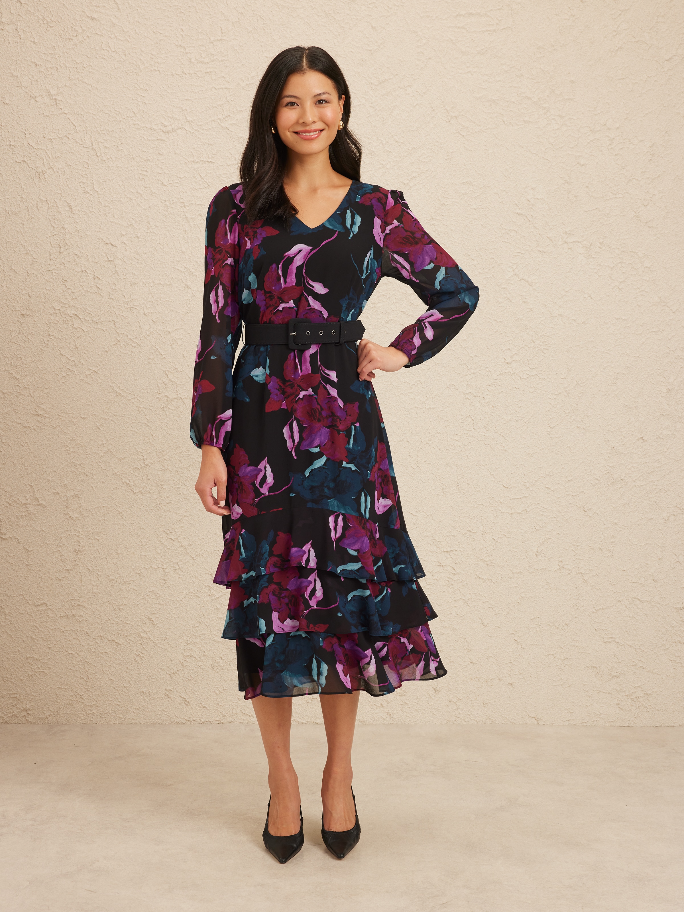 Talia Tiered Midi Dress