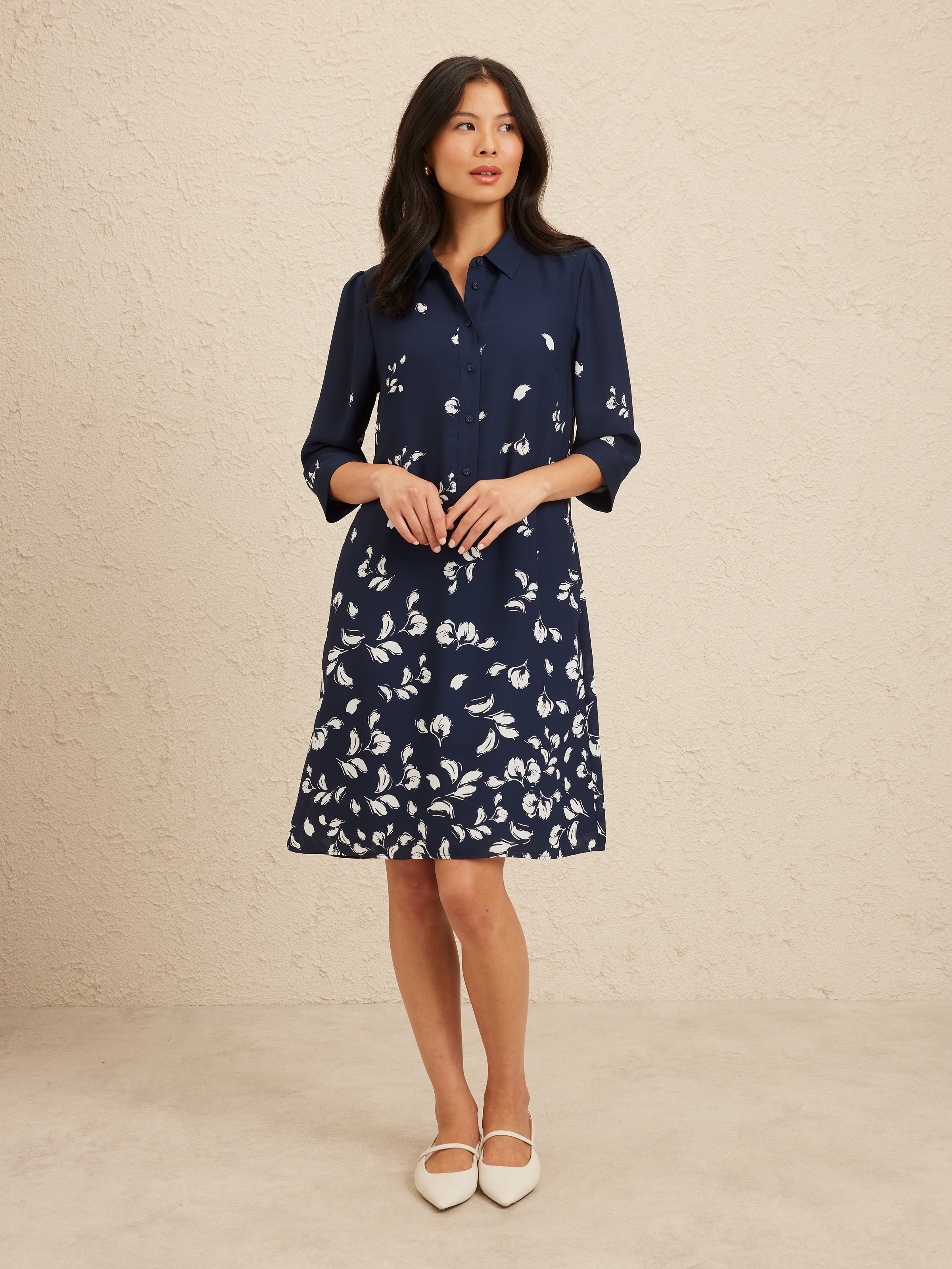 3/4 Charlie Collared Tunic Dress