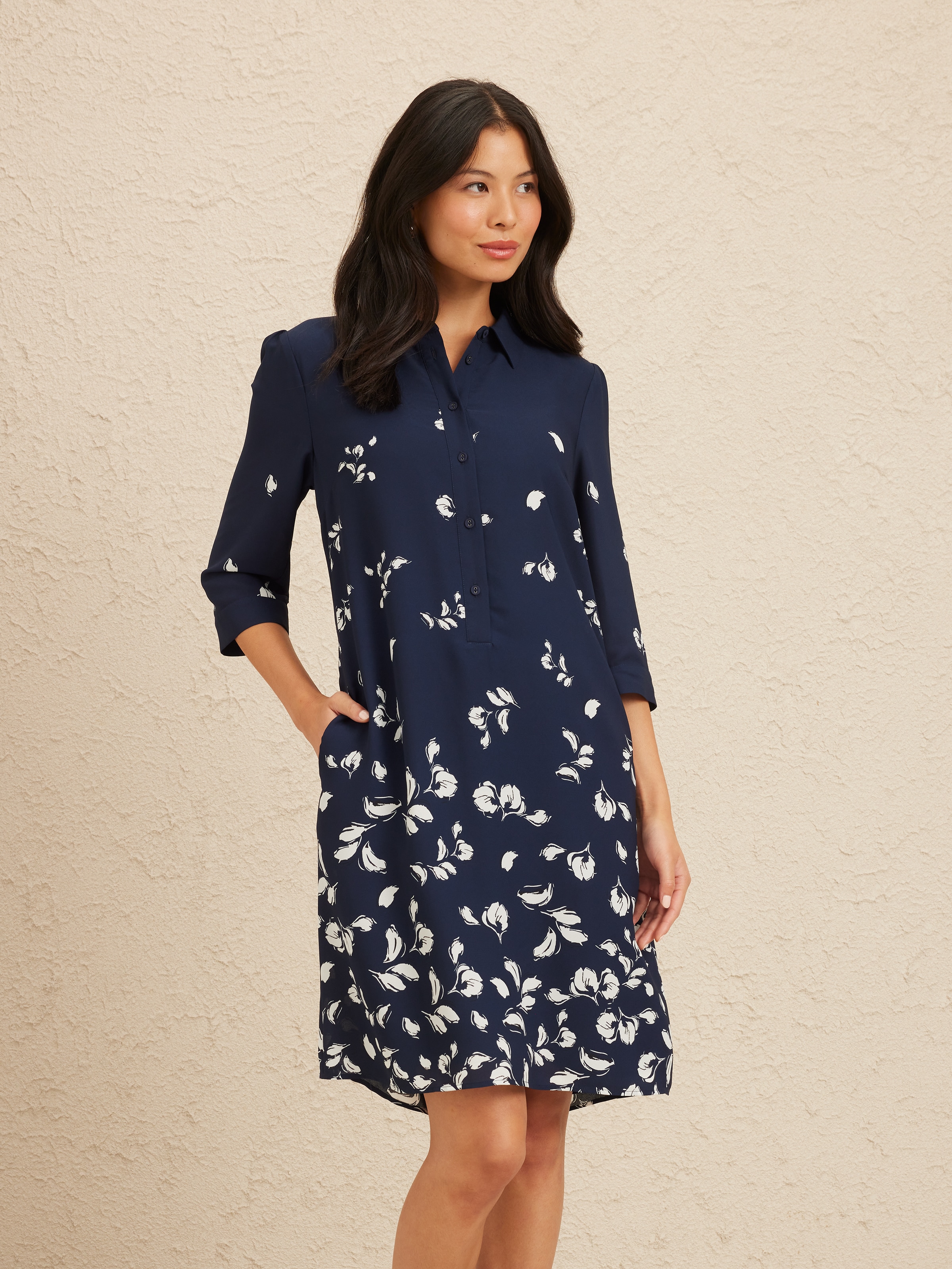 3/4 Charlie Collared Tunic Dress