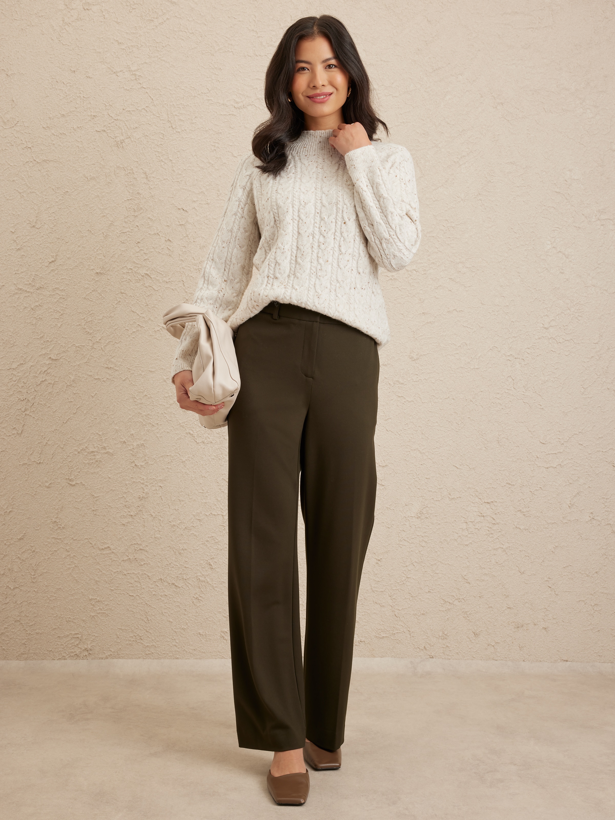 Lana Wide Leg Ponte Pant