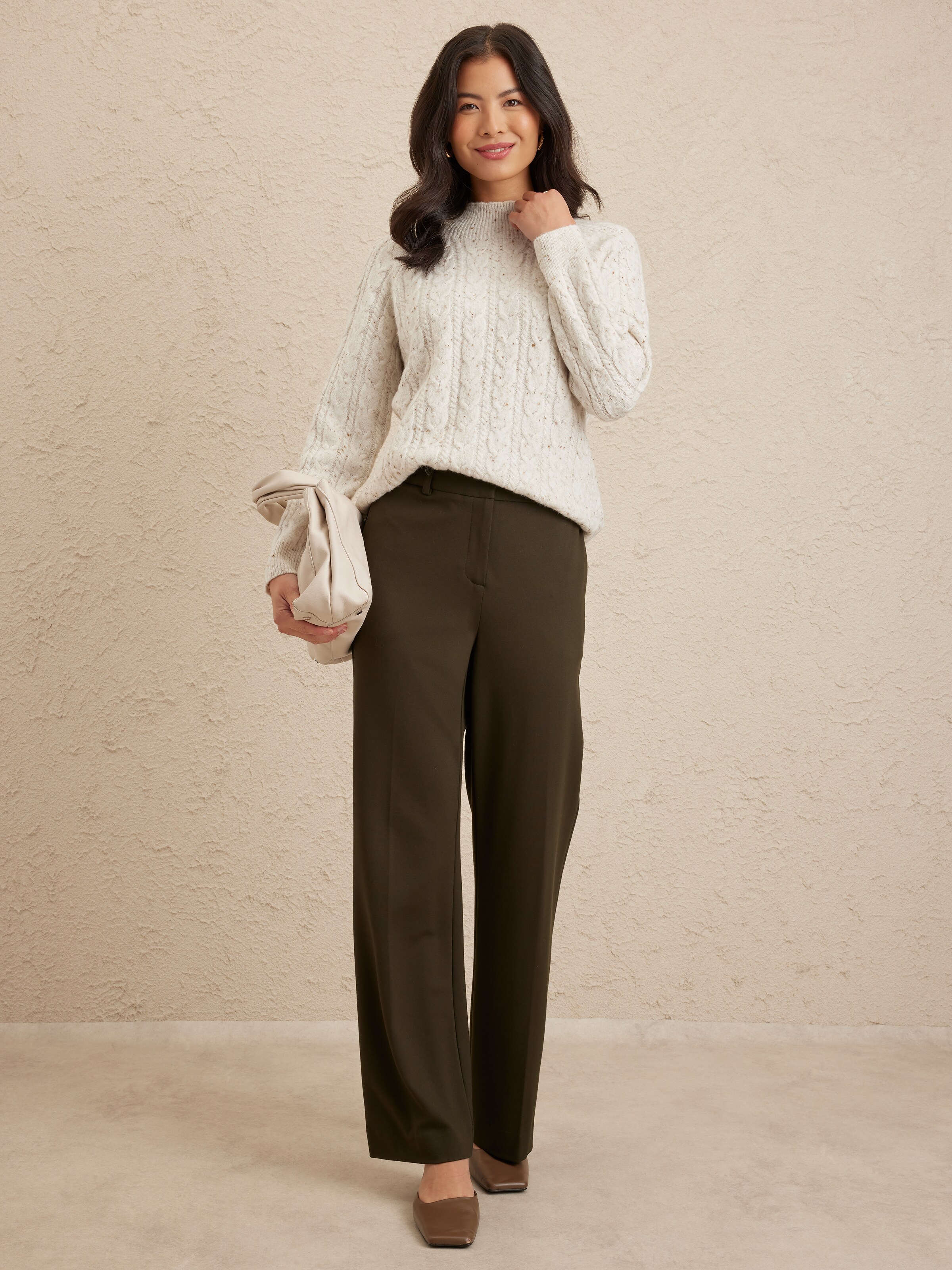 Lana Wide Leg Ponte Pant