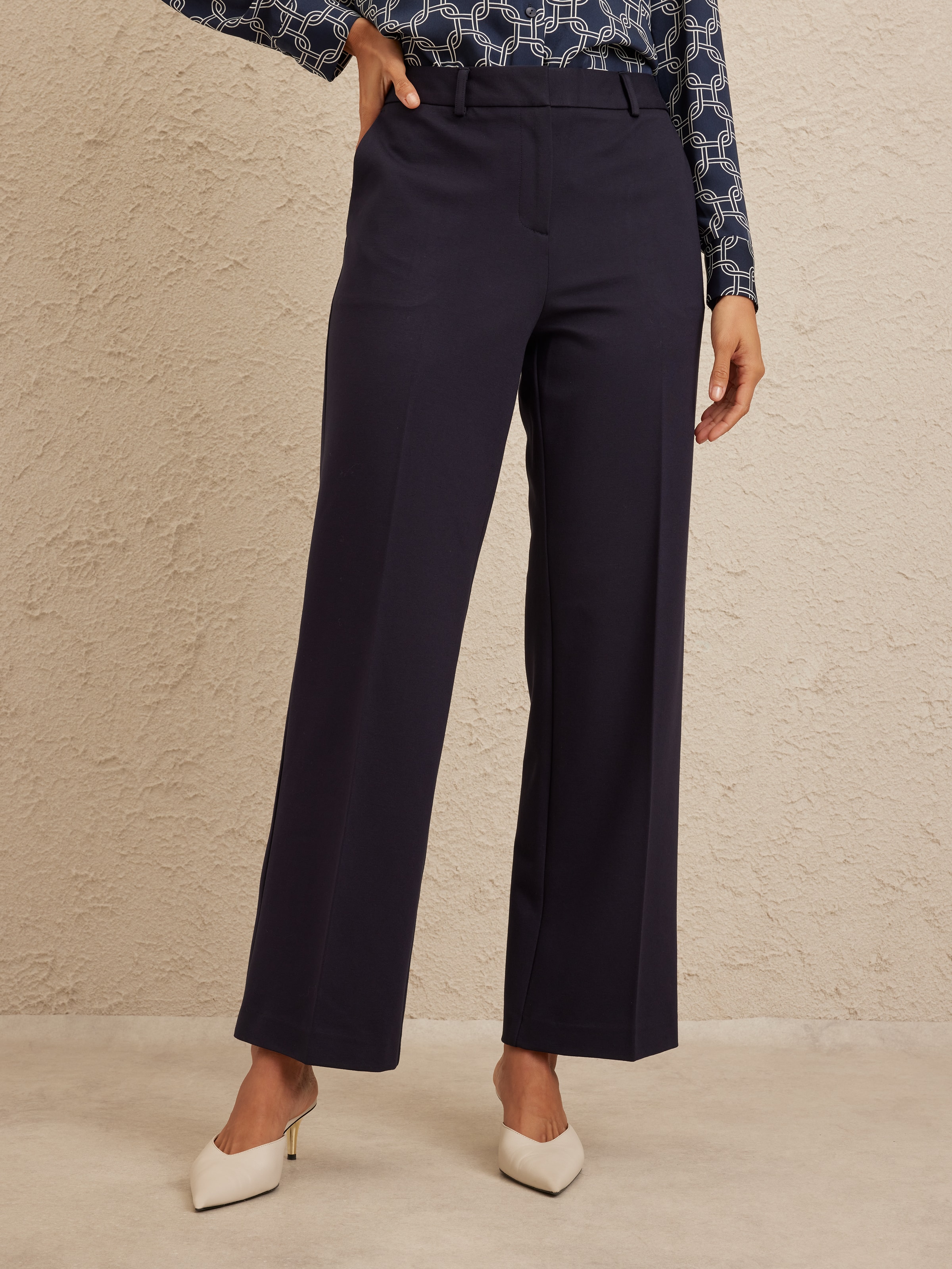 Lana Wide Leg Ponte Pant