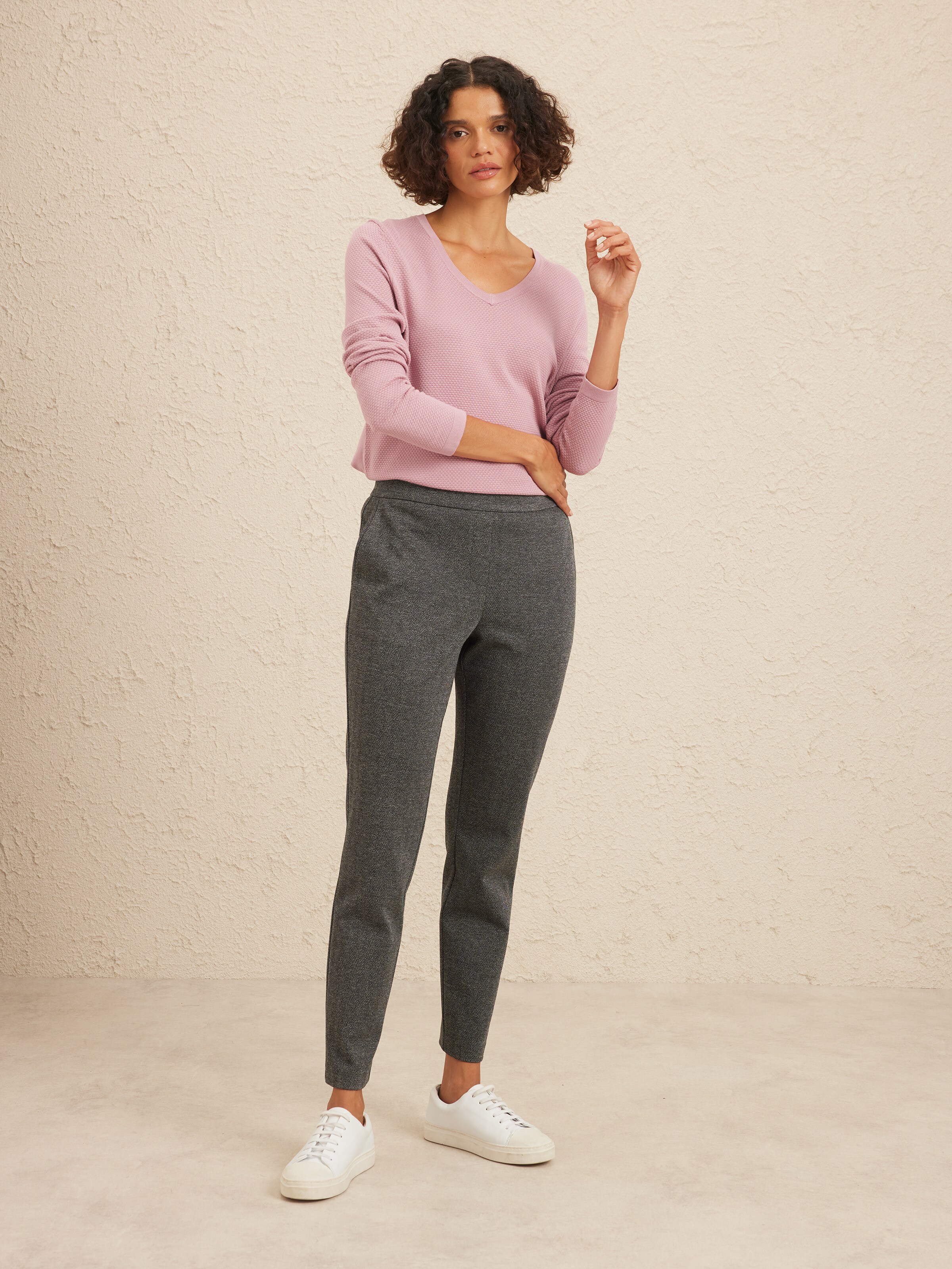 Ava Herringbone Ponte Pant