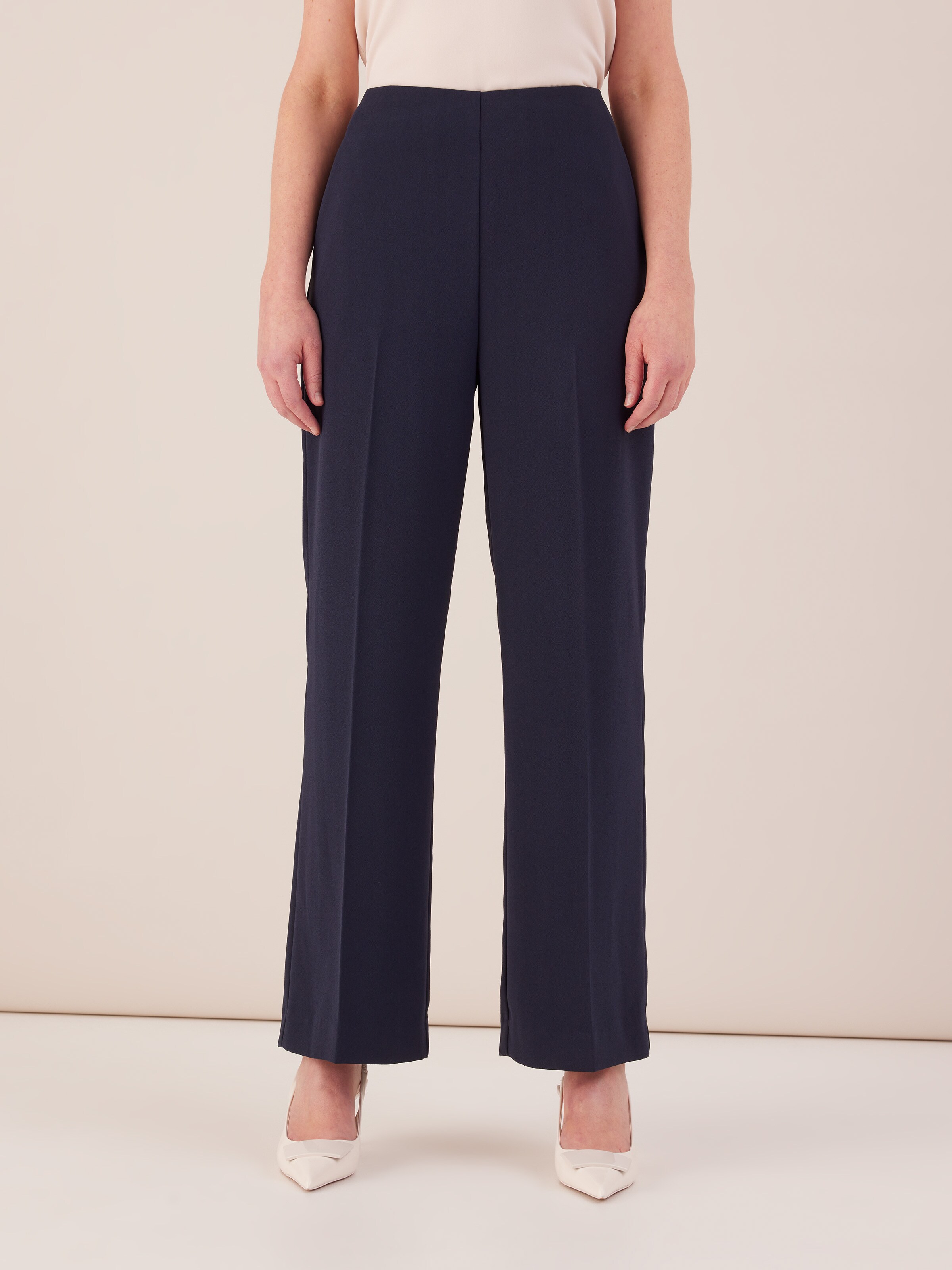 High Rise Crepe Wide Leg Pant
