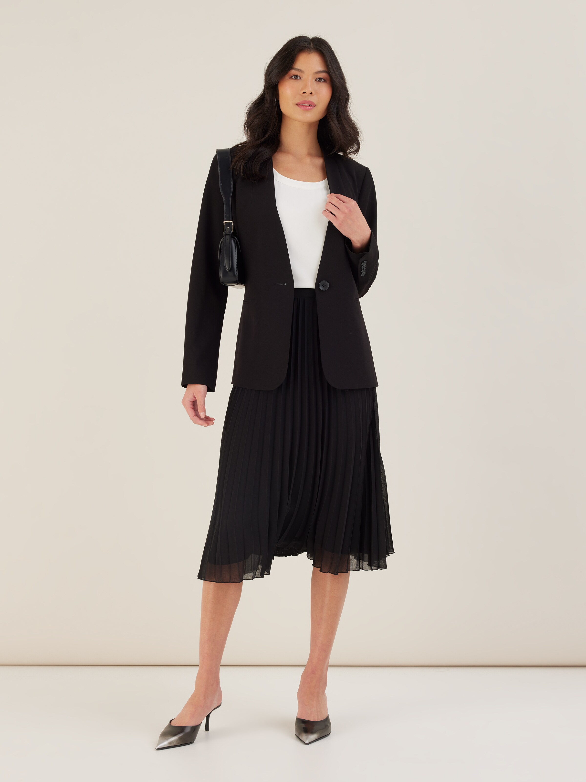 Collarless Suit Jacket