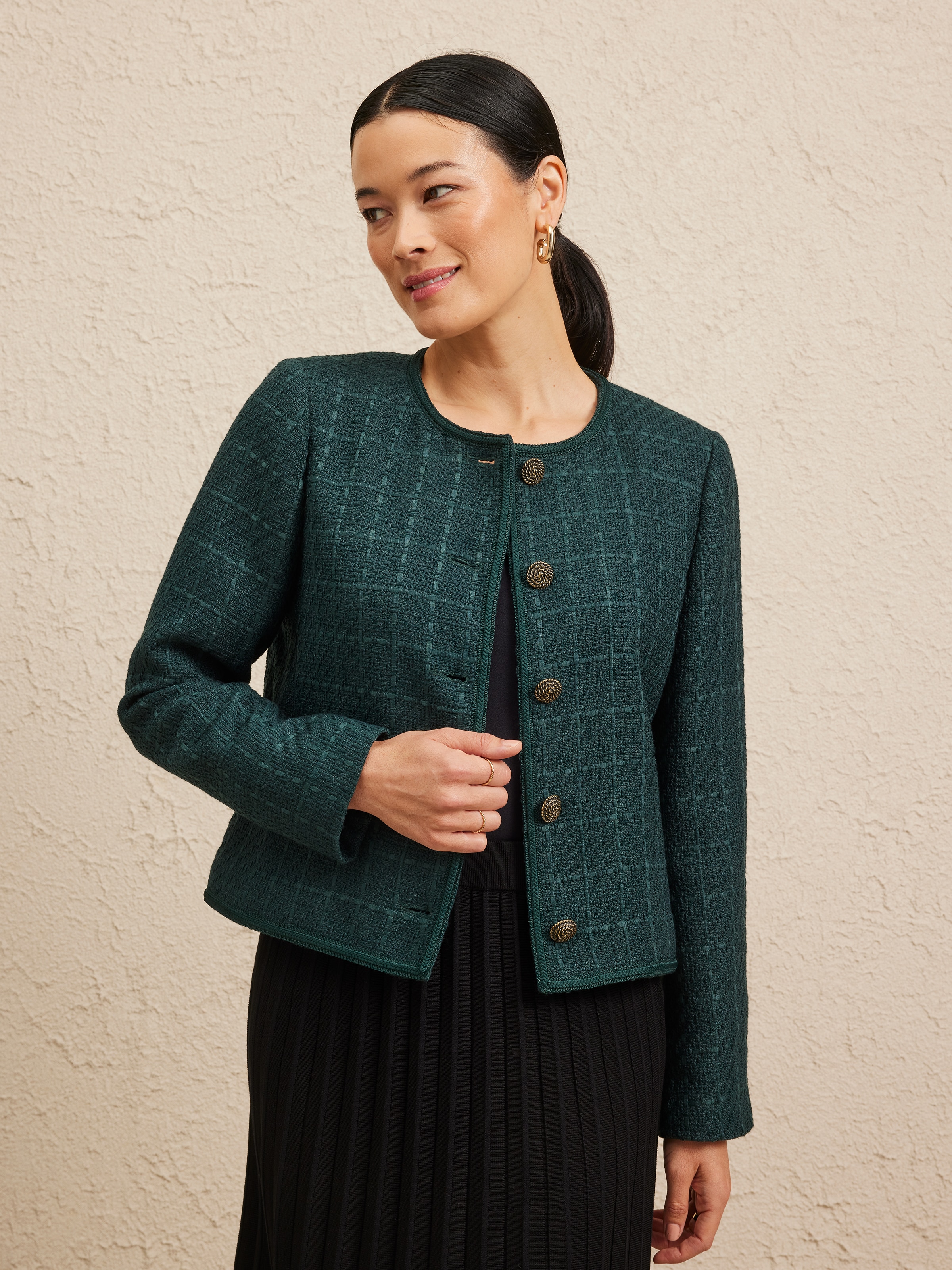 Braid Edge Textured Jacket