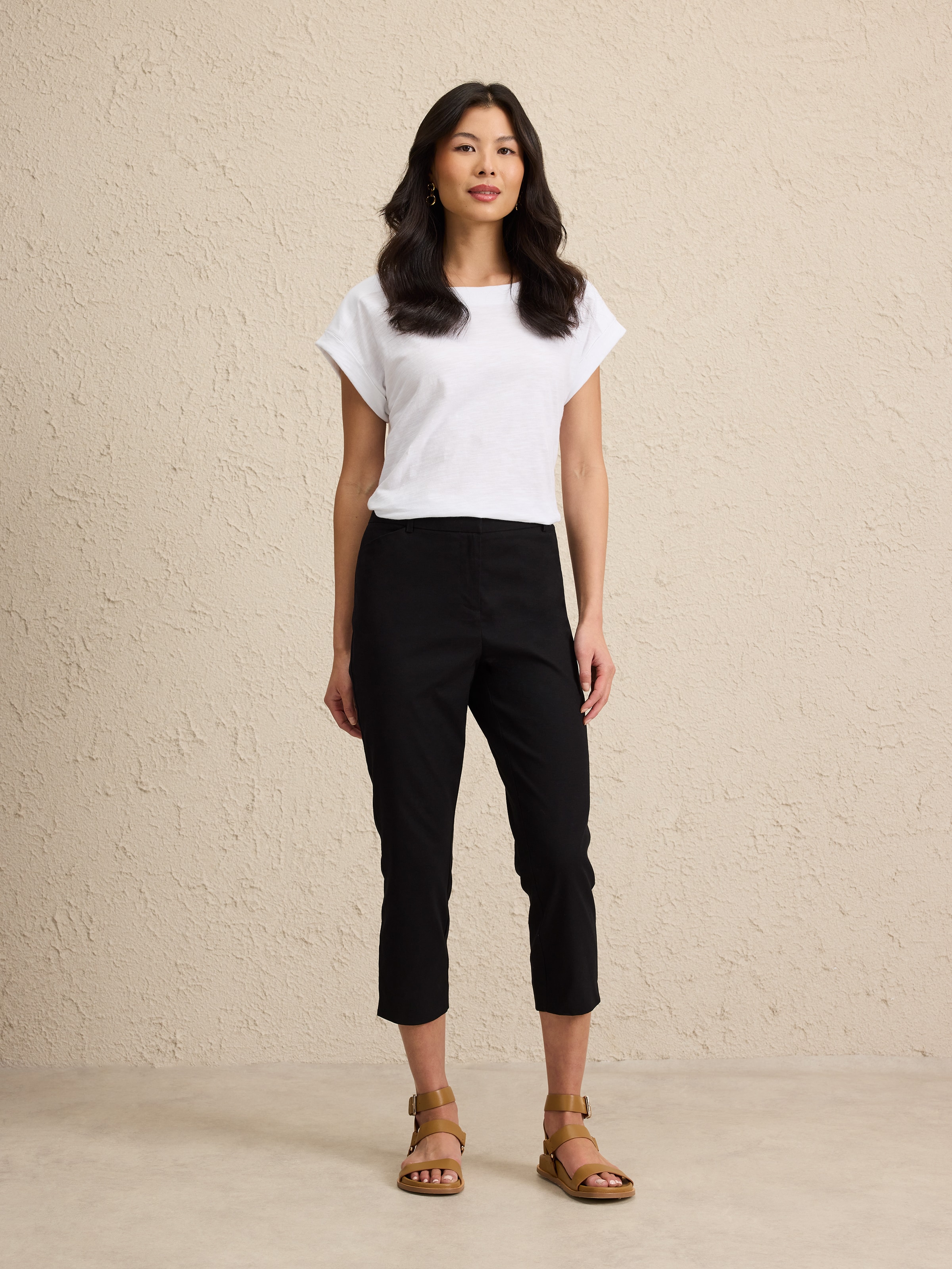 Oxford Cotton Capri Pant