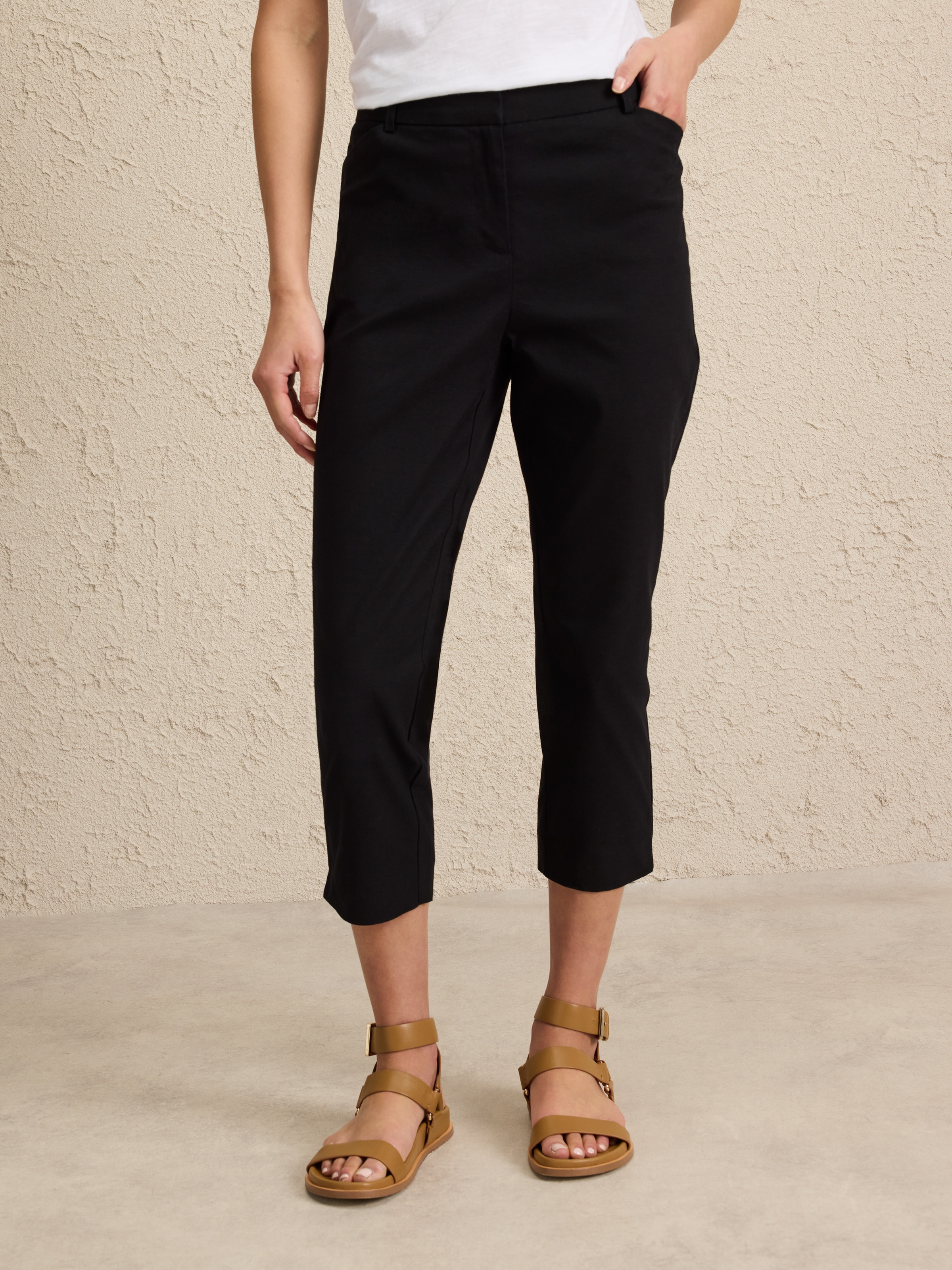 Oxford Cotton Capri Pant
