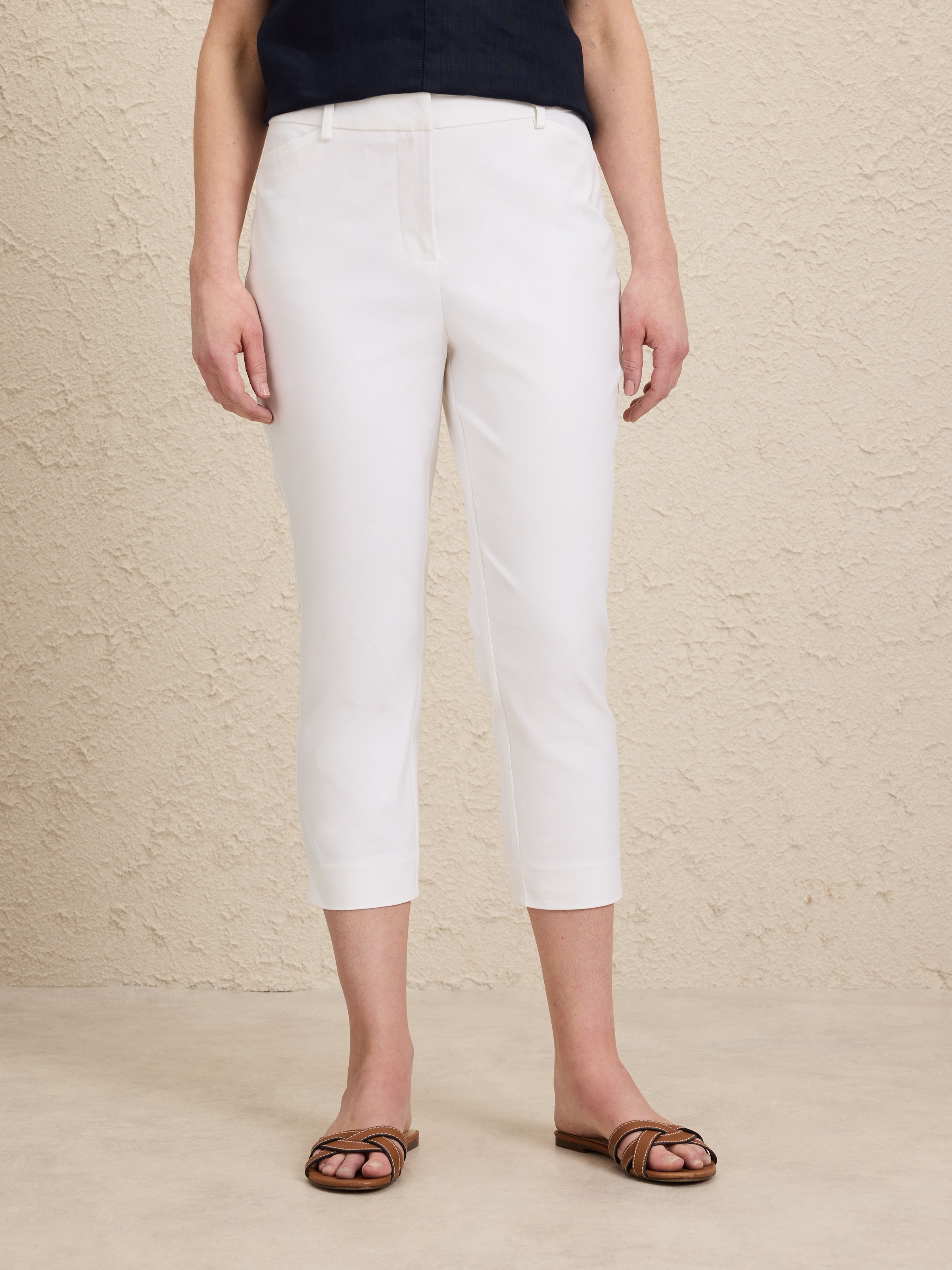 Oxford Cotton Capri Pant
