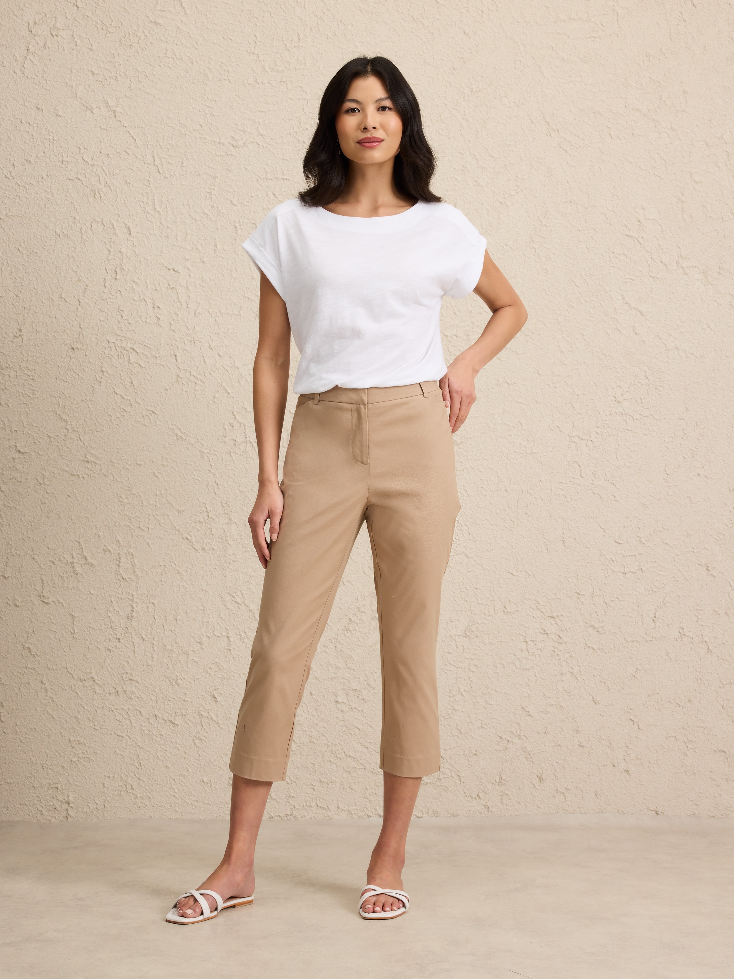 Oxford Cotton Capri Pant