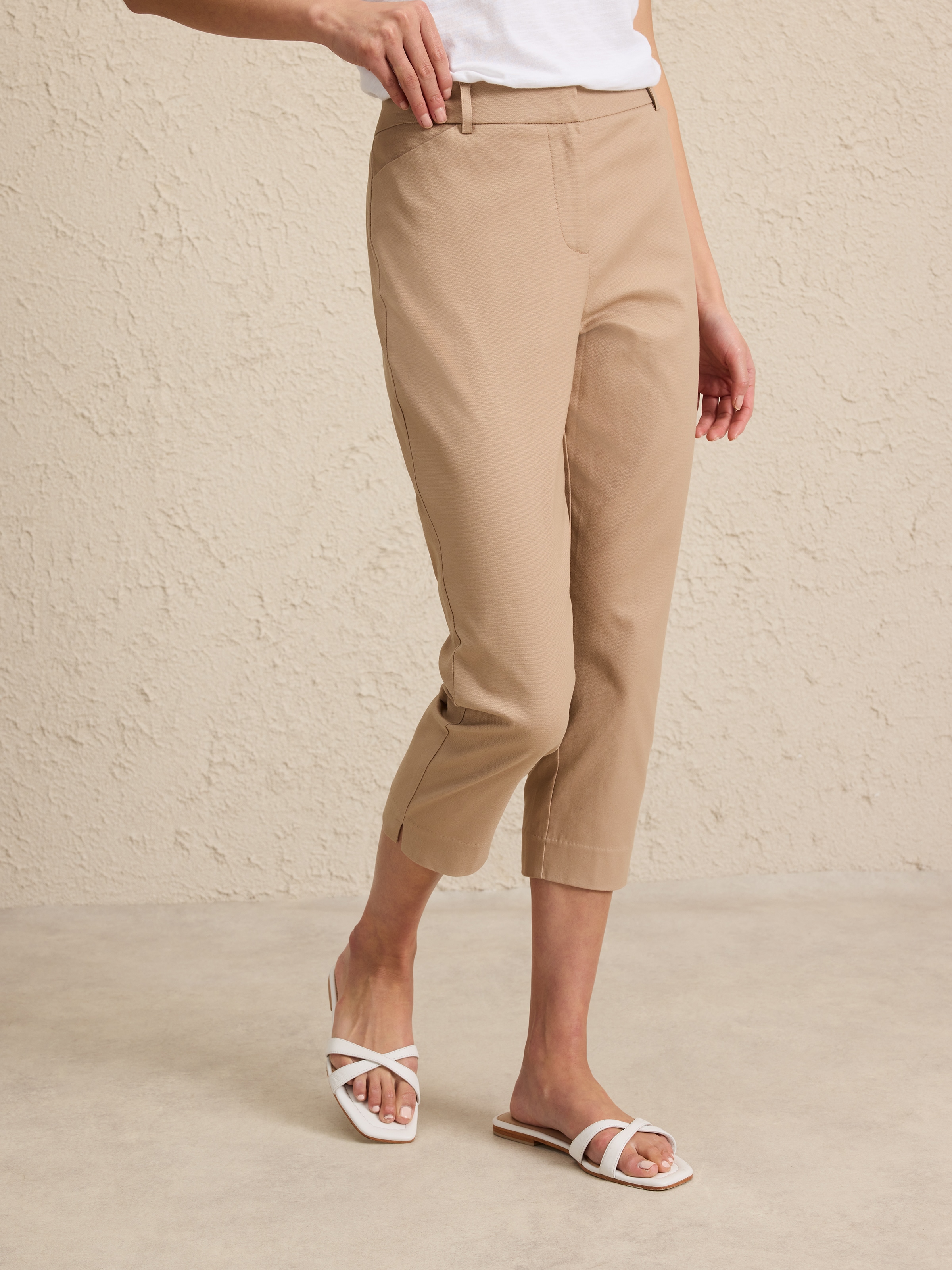 Oxford Cotton Capri Pant