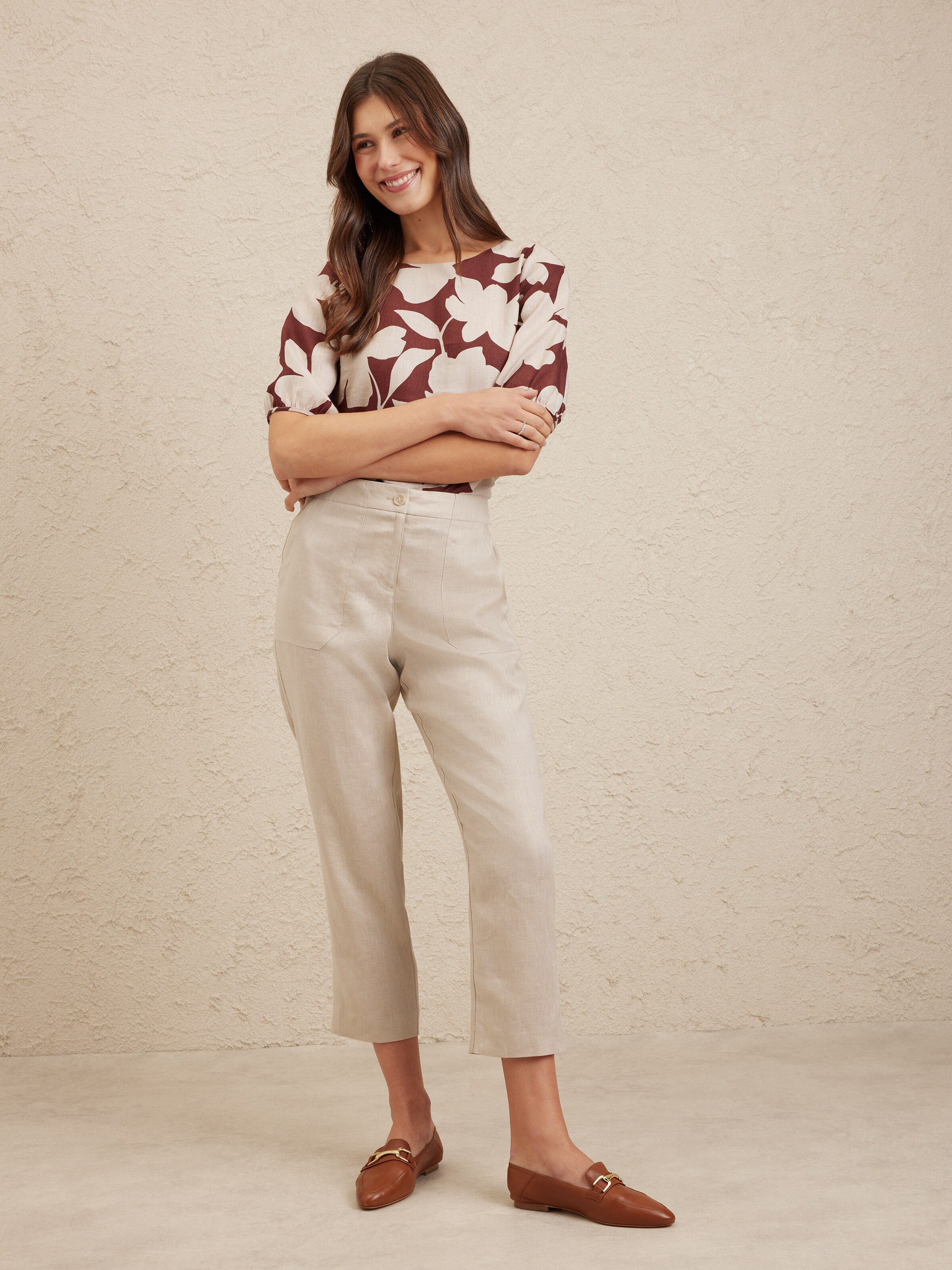 Linen Utility Ankle Pant