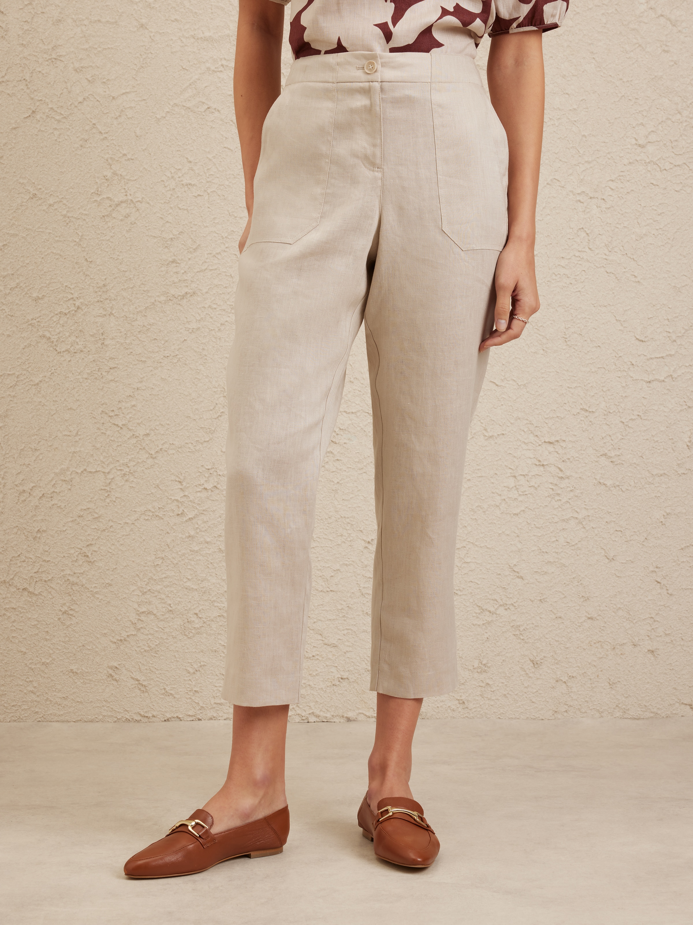 Linen Utility Ankle Pant