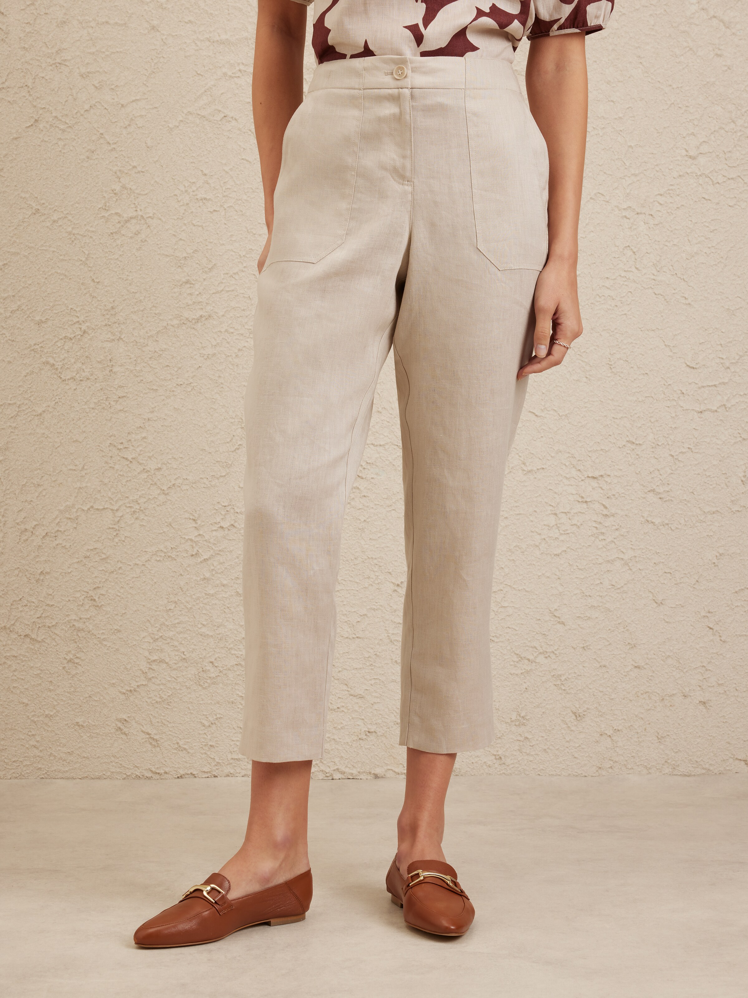 Linen Utility Ankle Pant