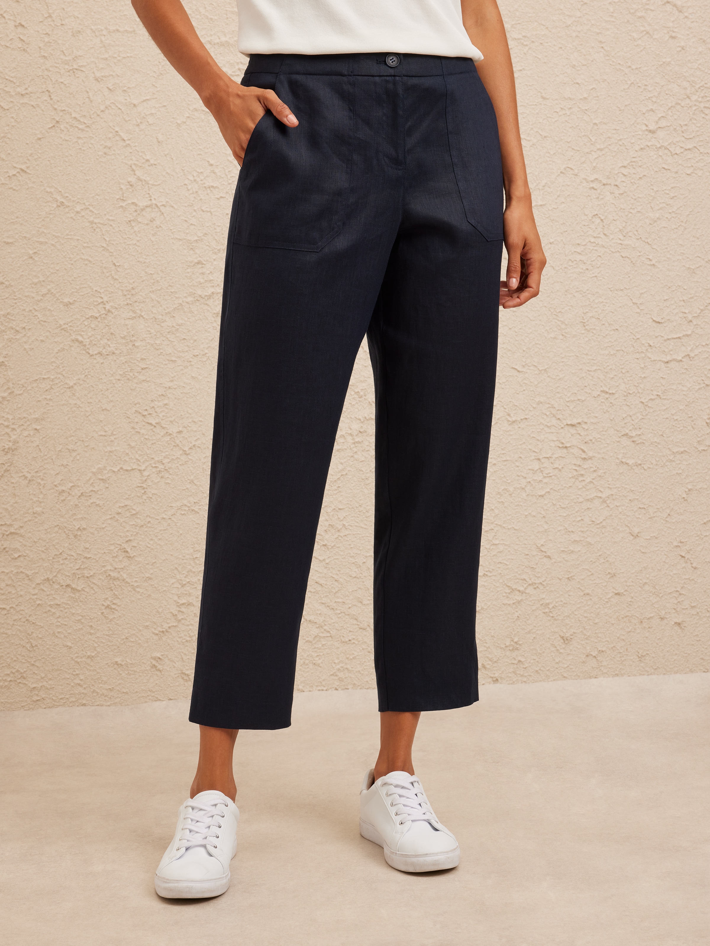 Linen Utility Ankle Pant