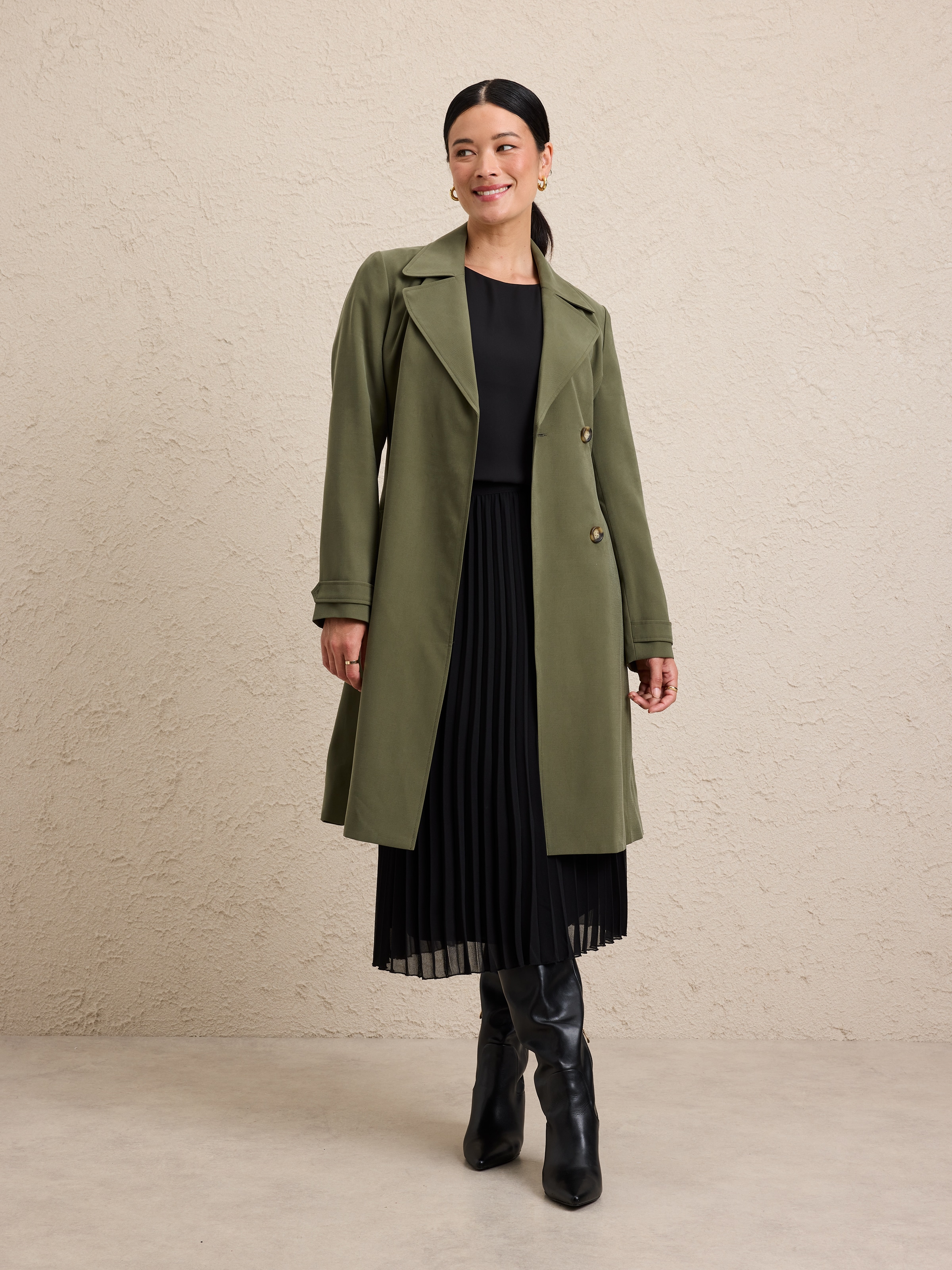 Viscose Blend Soft Trench