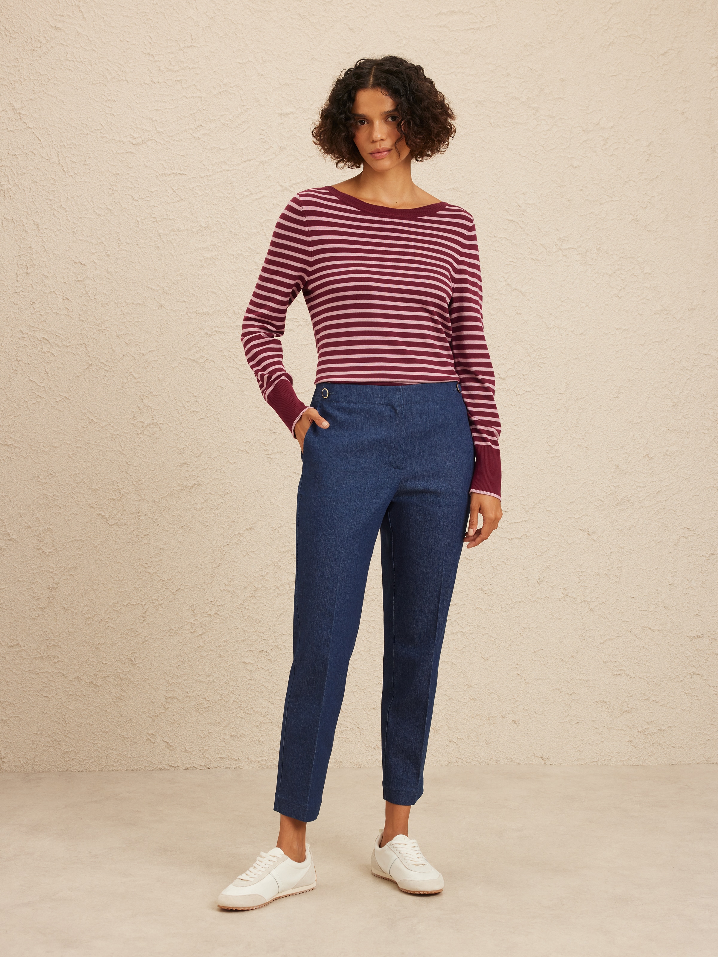 Tab Waist Denim Pant