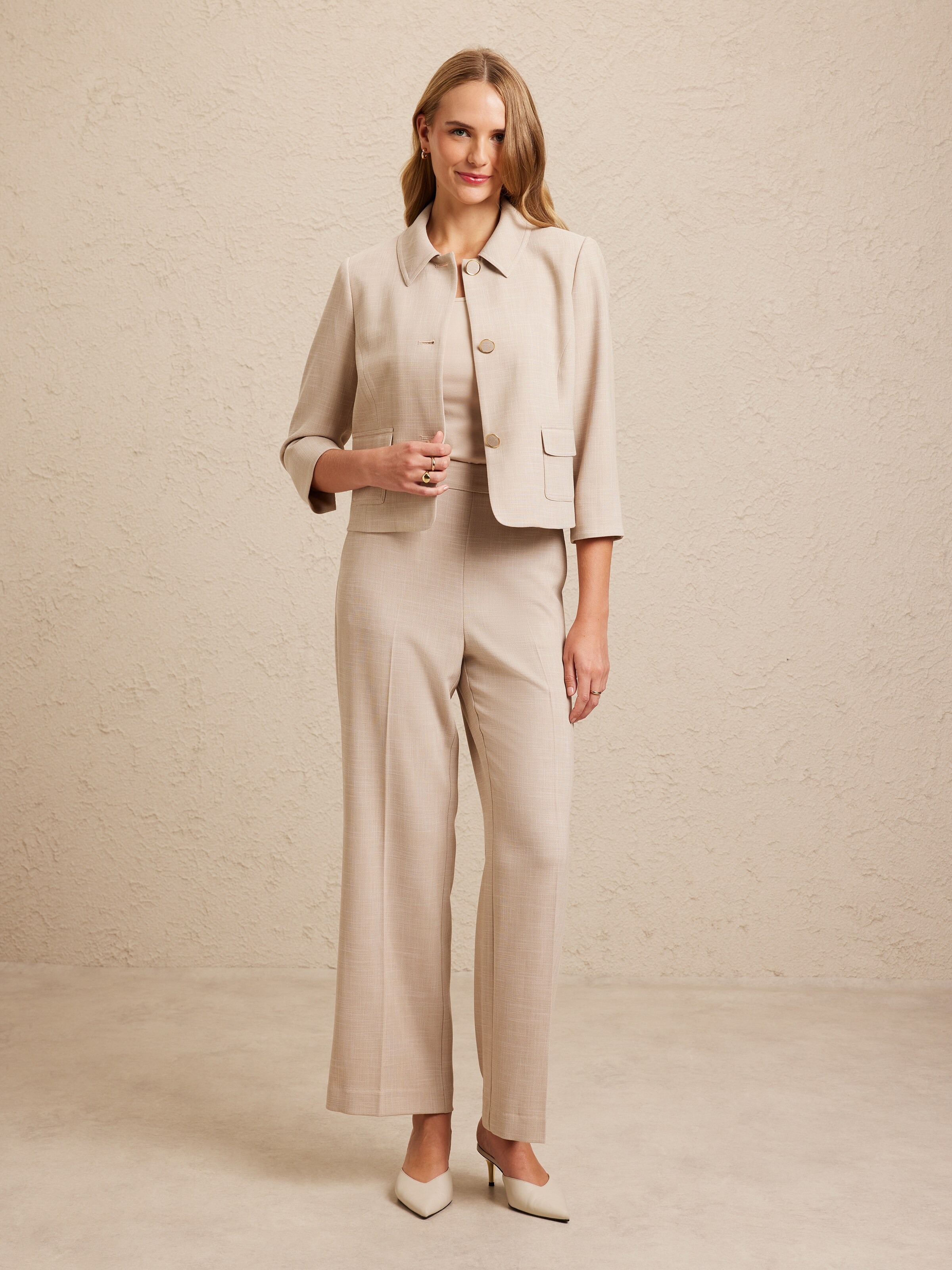 Viscose Blend Collared Jacket