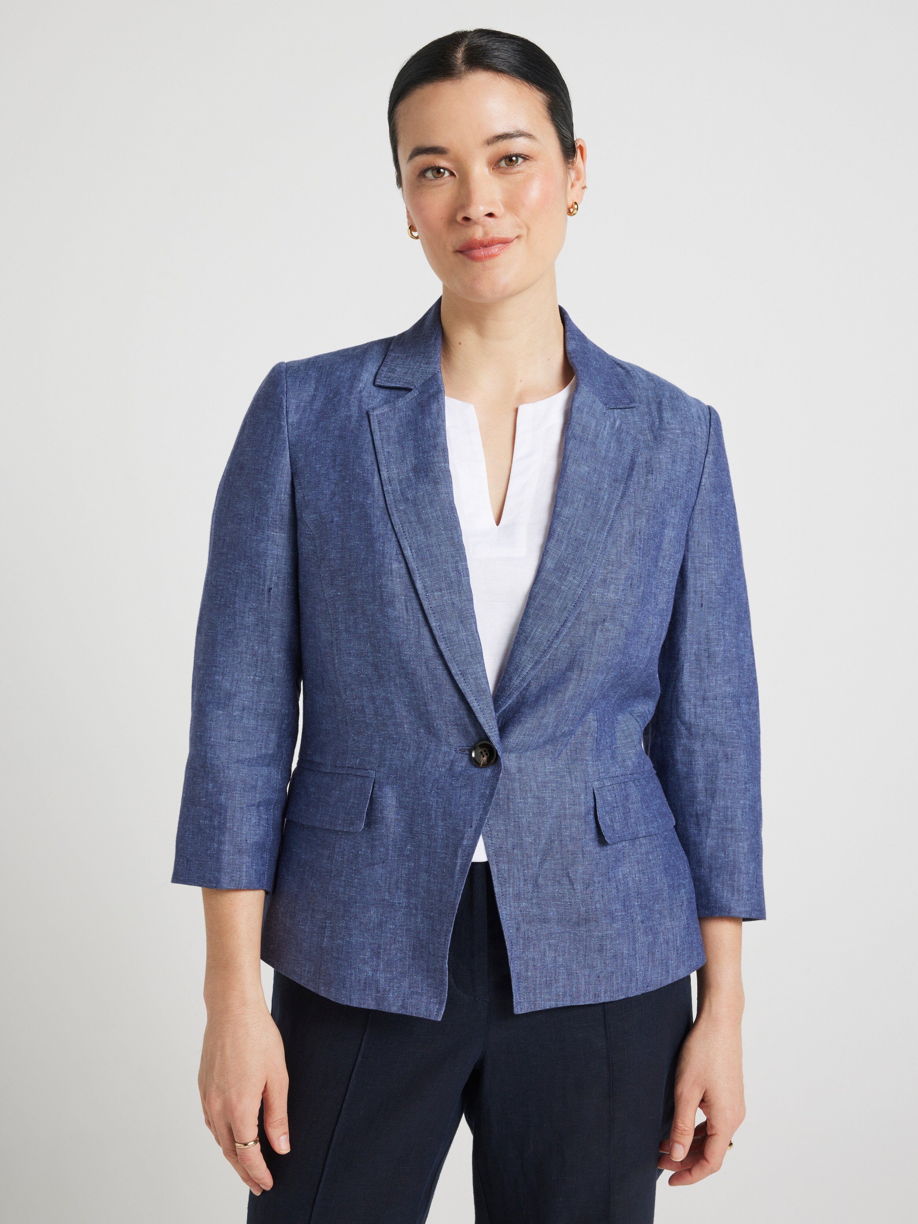 Rue 3/4 Sleeve Linen Blazer