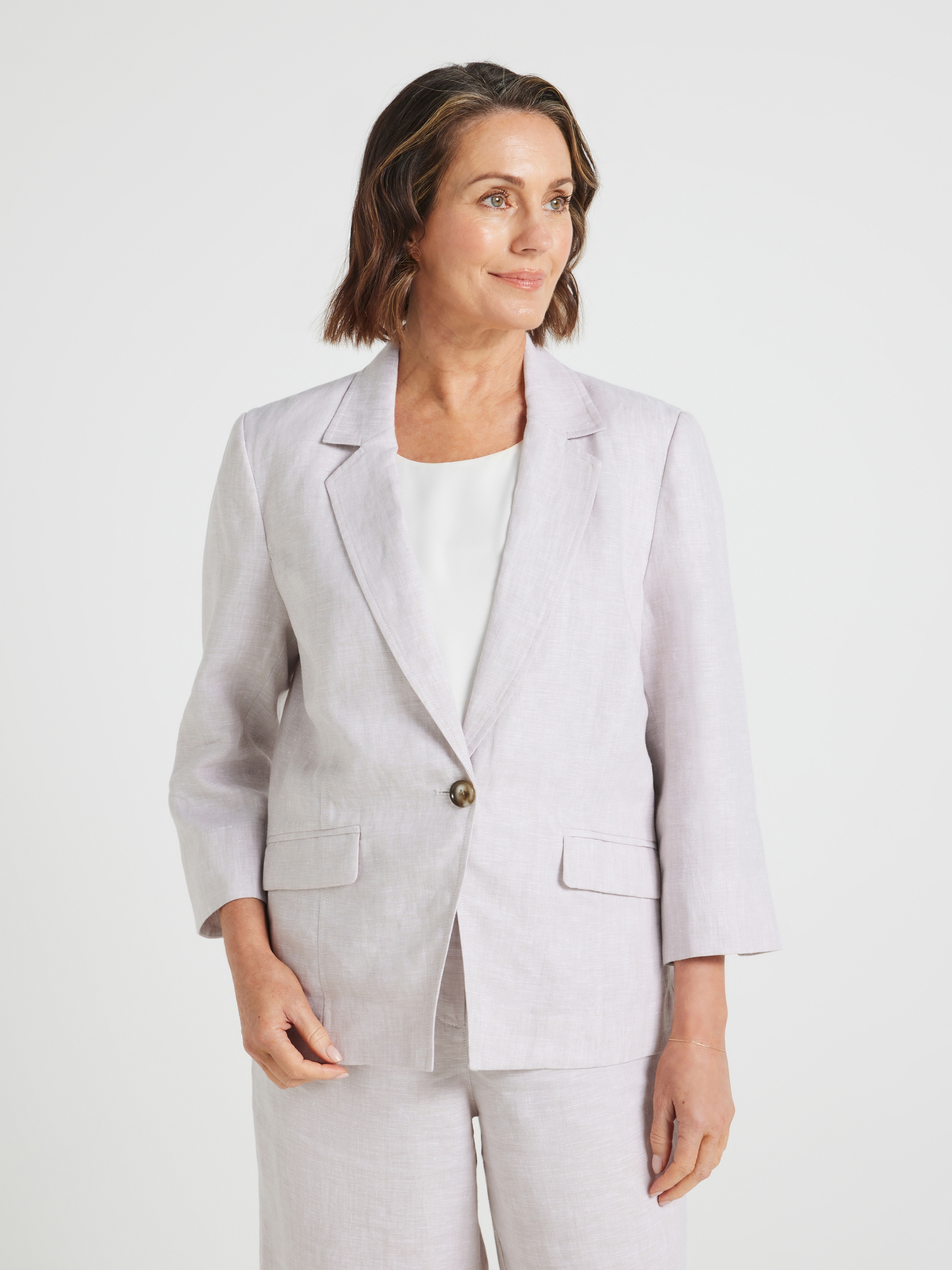 Rue 3/4 Sleeve Linen Blazer