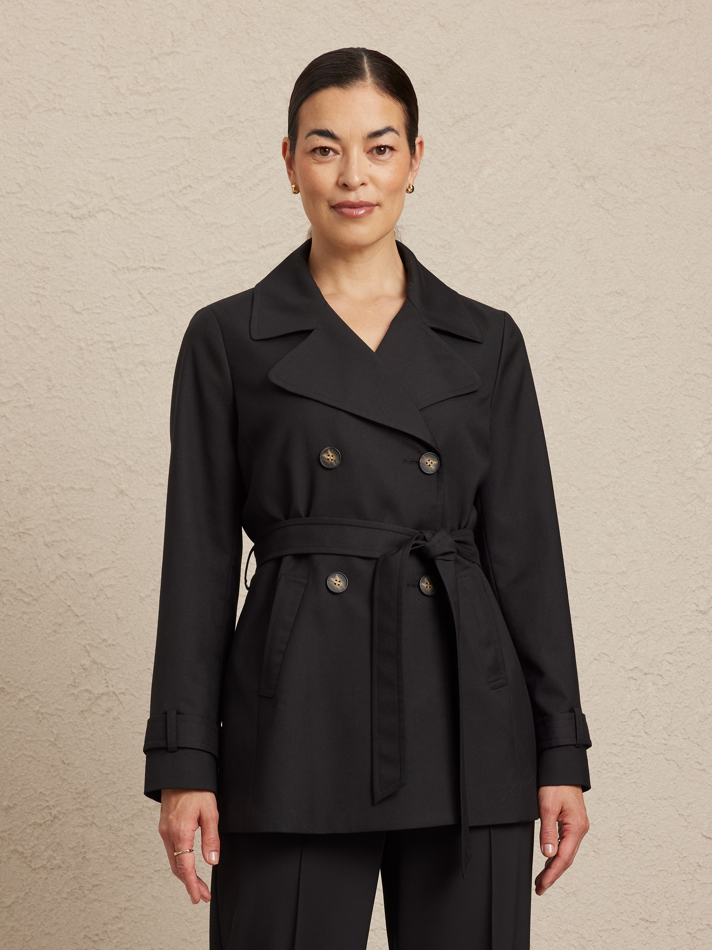 Mia Double Button Short Trench