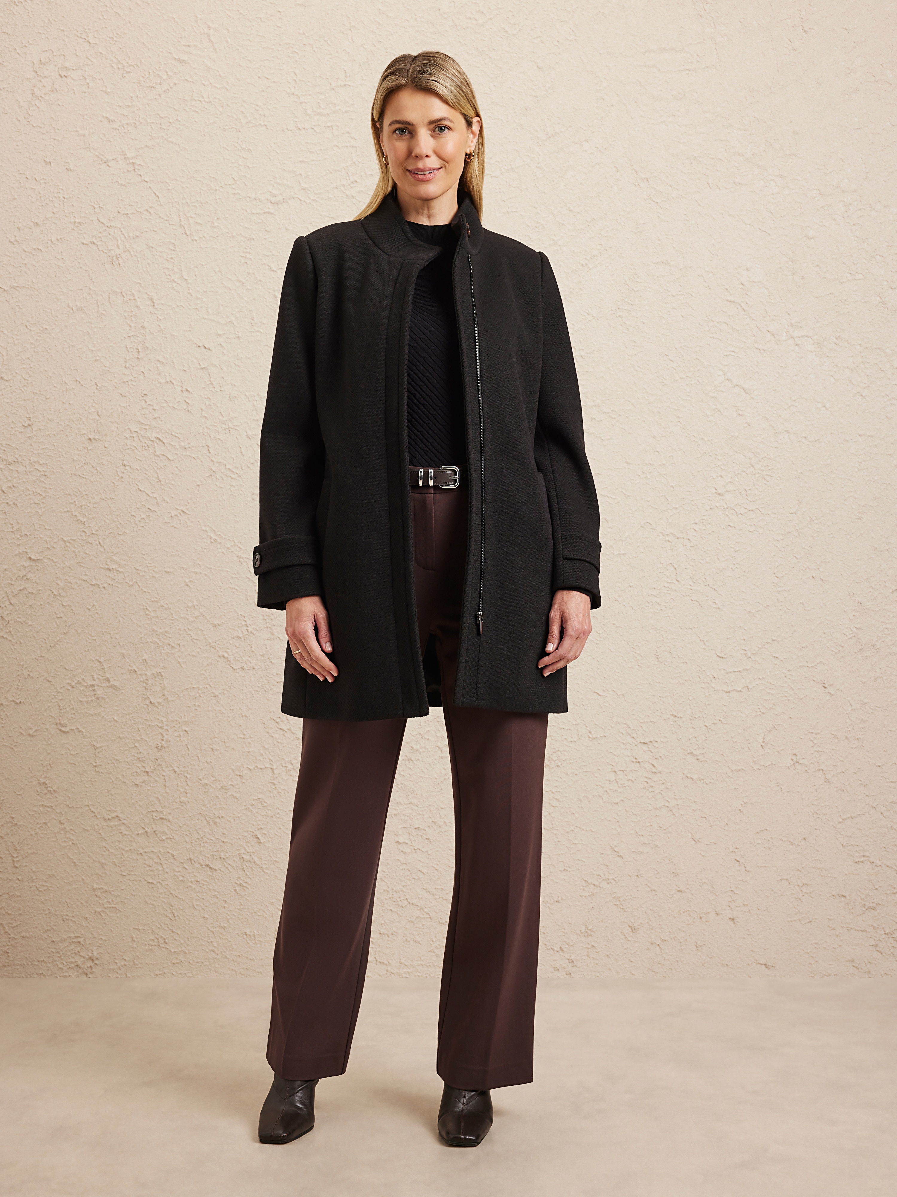 Harlow Zip Front Coat