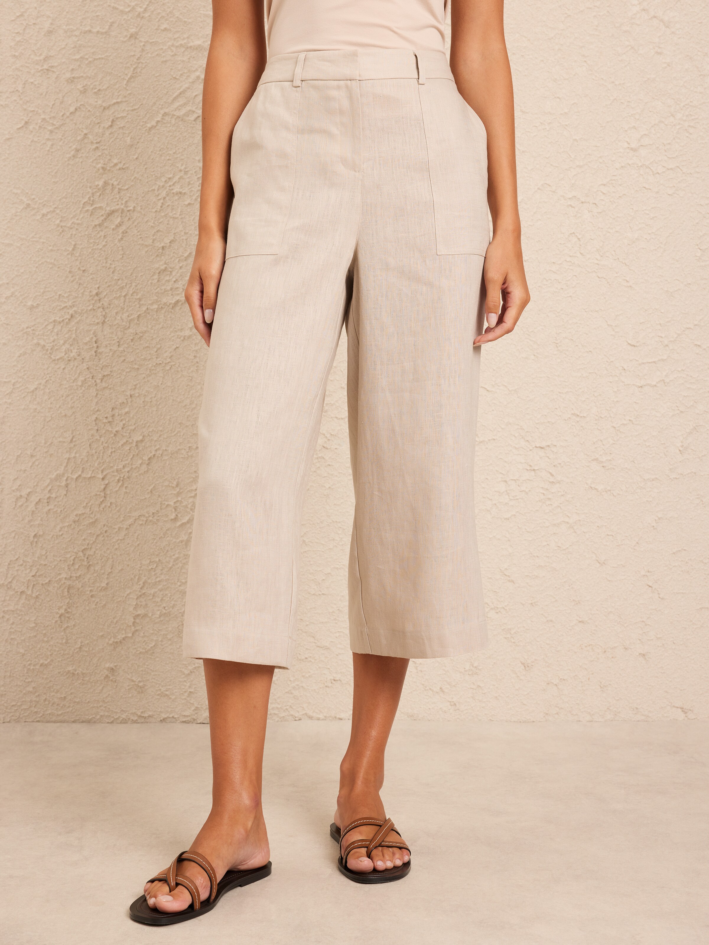 Patch Pocket Linen Culotte