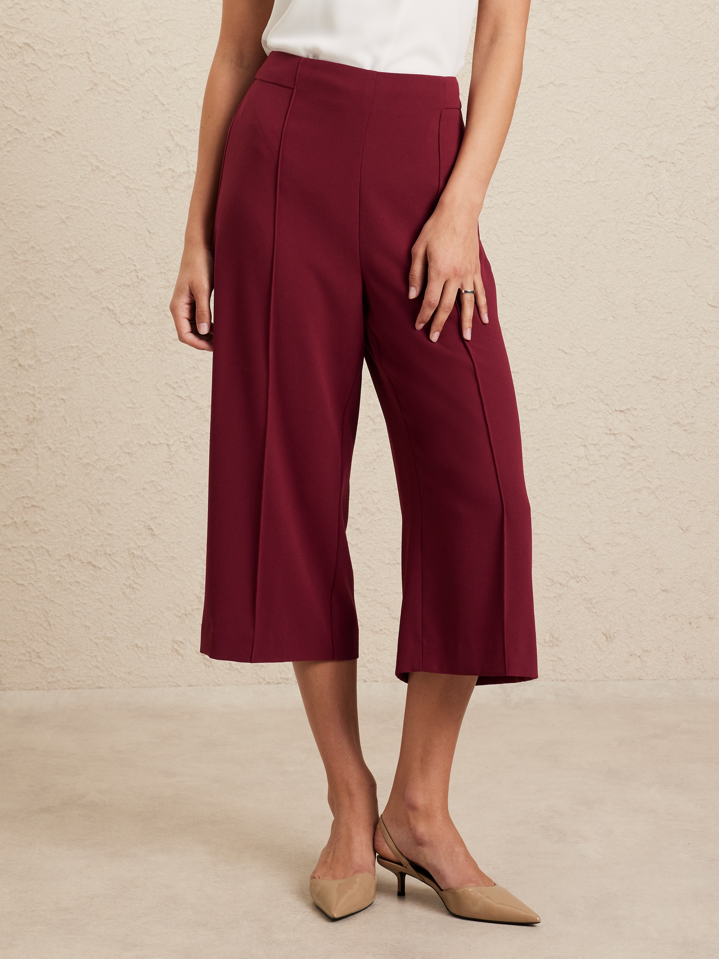 Tara Pintuck Crepe Culotte