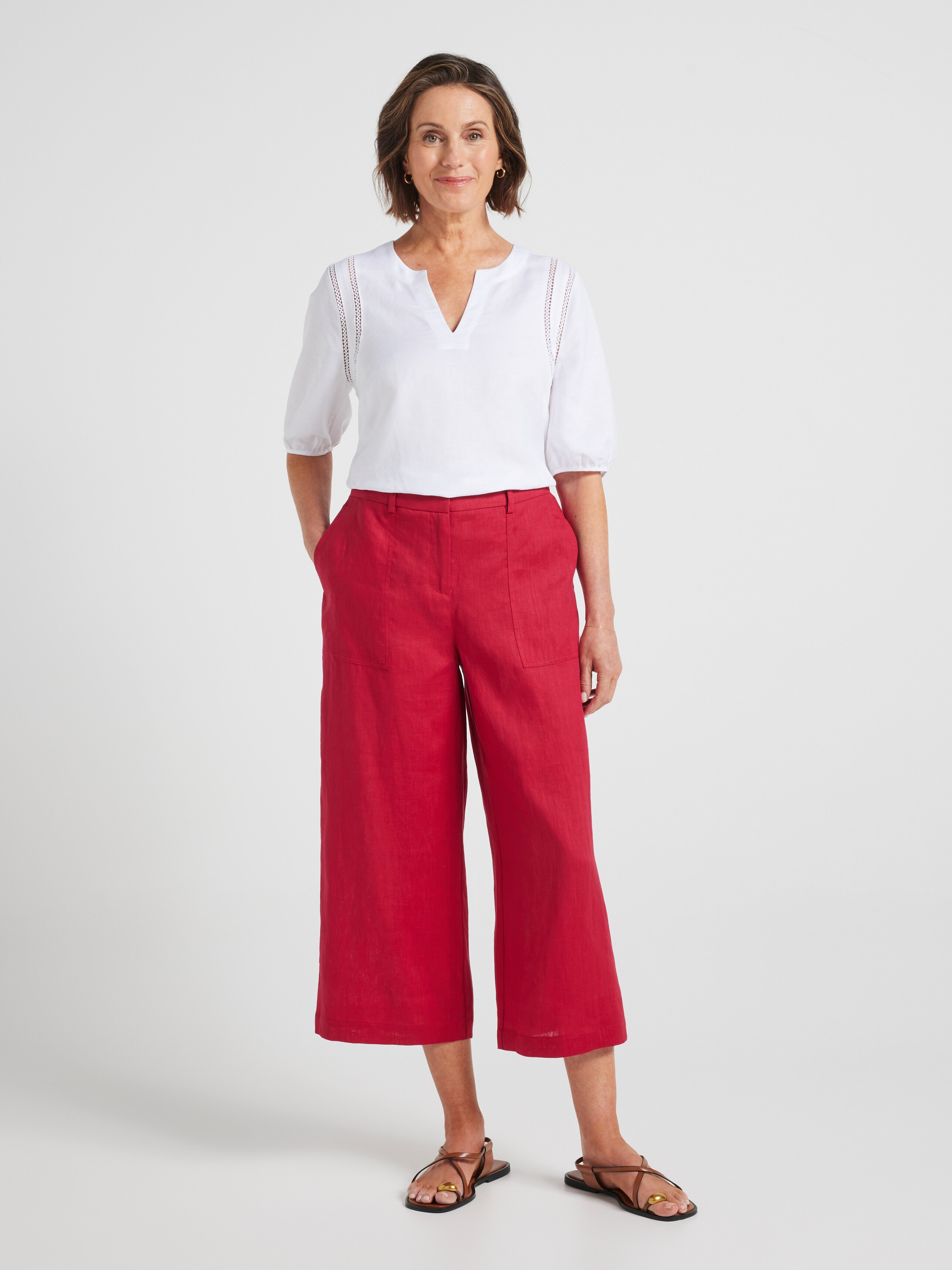 Alissa Patch Pocket Linen Culotte
