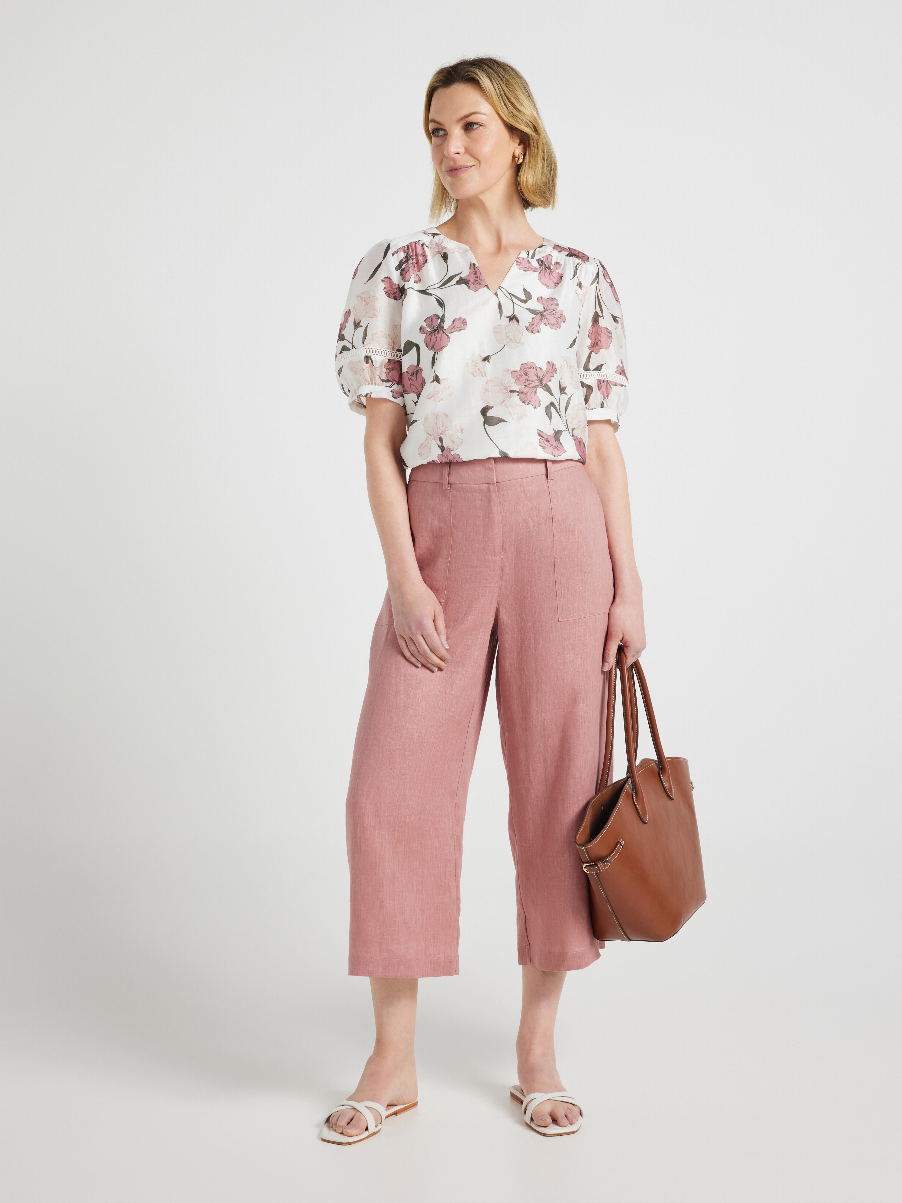 Alissa Patch Pocket Linen Culotte