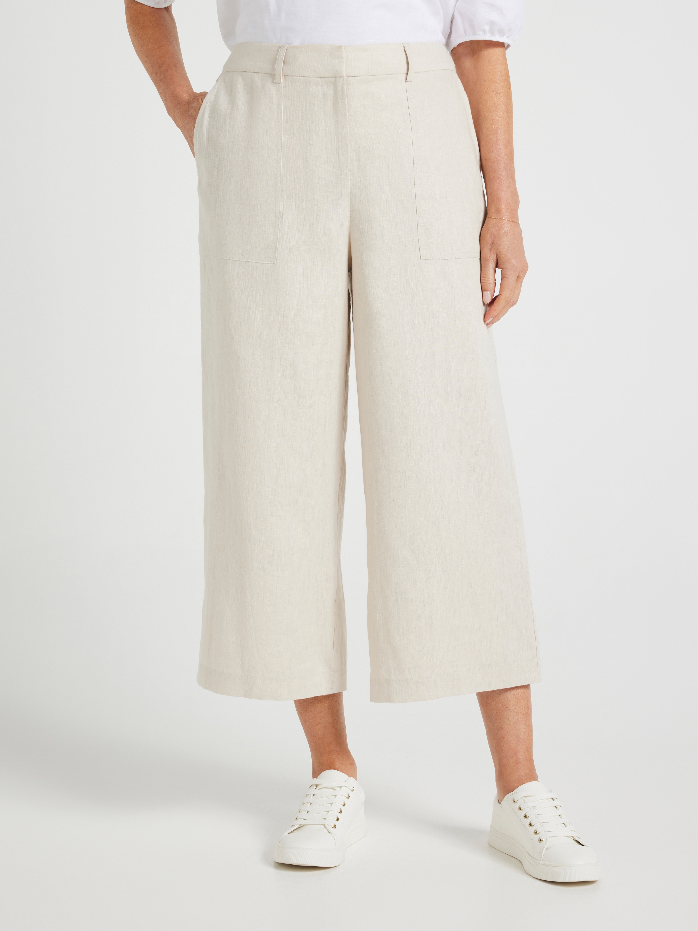 Alissa Patch Pocket Linen Culotte